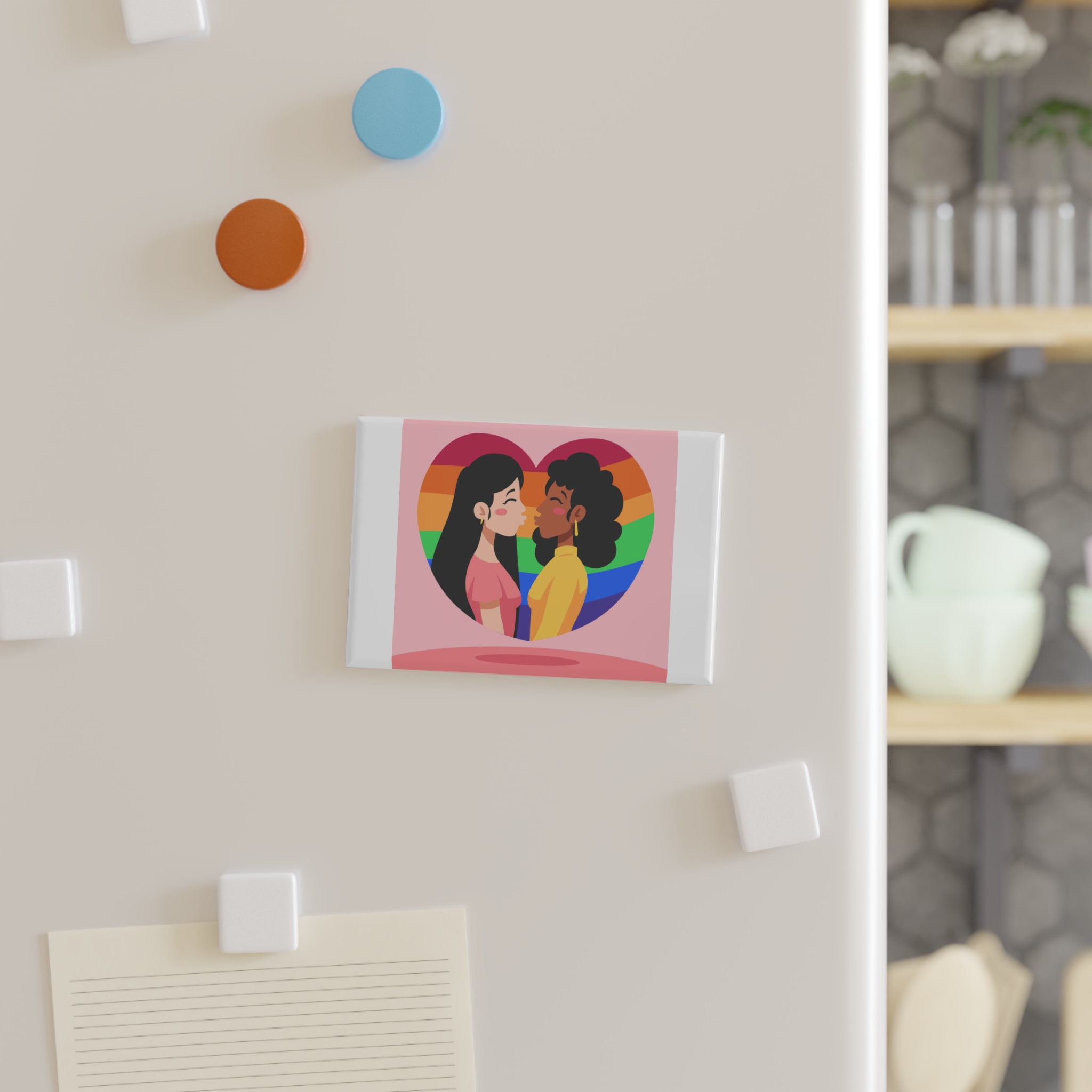 Lesbian Pride Design 2D6E24 Button Magnet Rectangle 1 And 10 Pcs - Image 3
