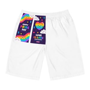 Flat Pride Month Vertical Banners Collection Mens Board Shorts Aop