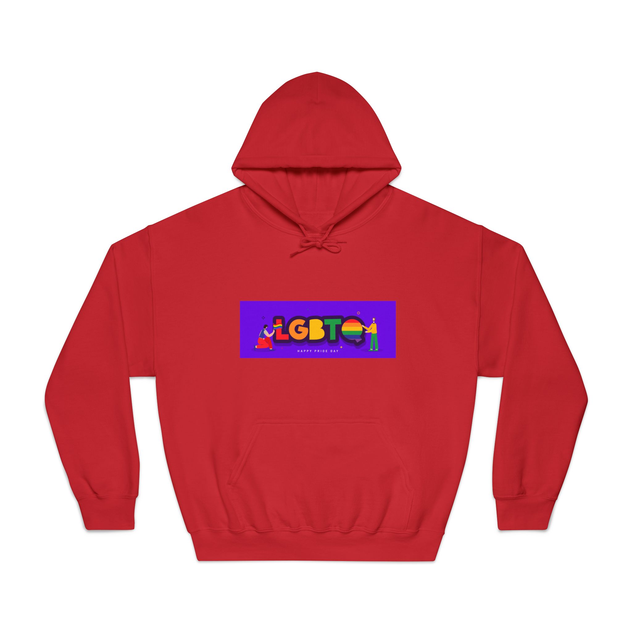 Lgbtq Community Banner Design With Illustration Gay Couple Unisex Dryblend Hooded Sweatshirt - Image 33