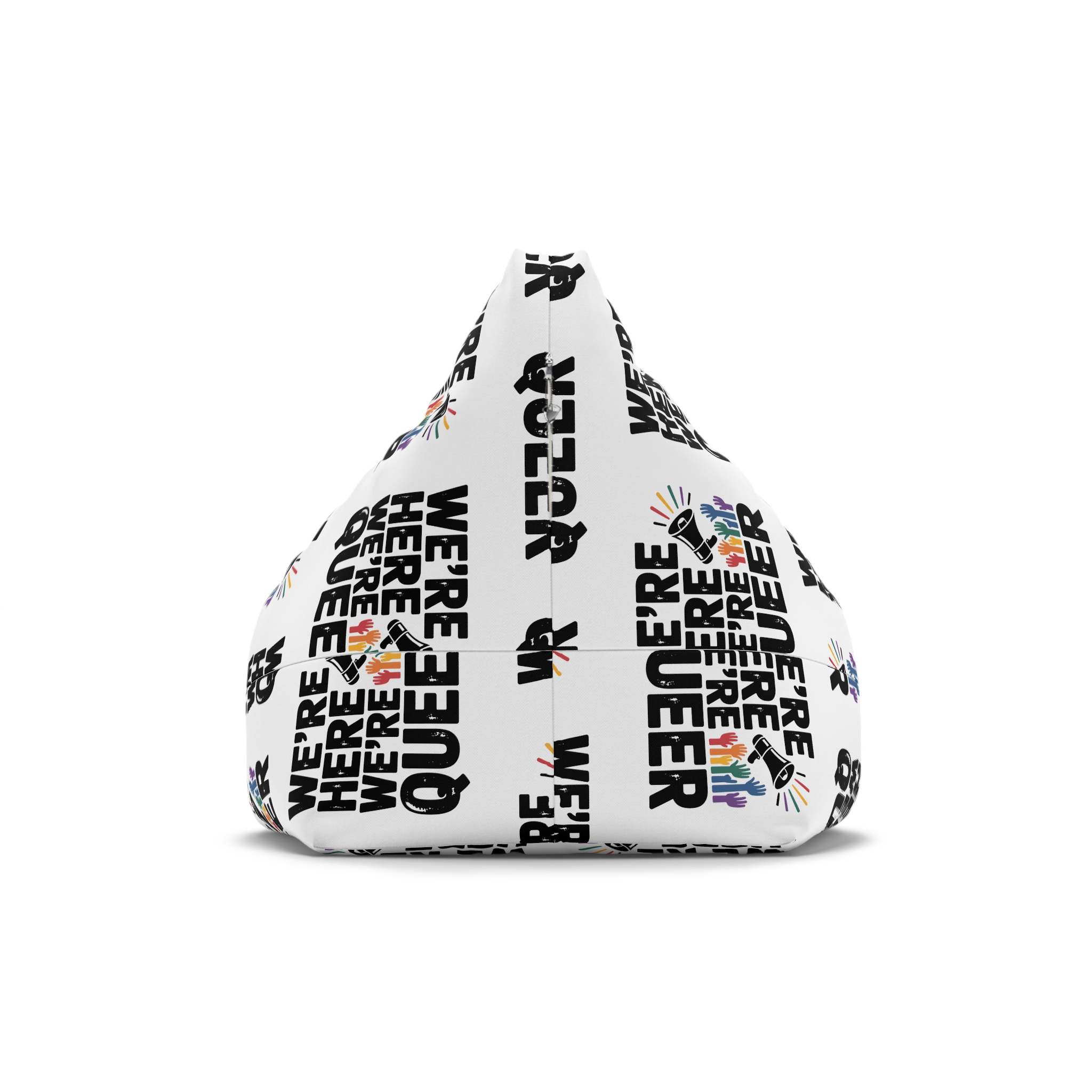 Were Here Were Queer T Shirt Design Isolated White Background Bean Bag Chair Cover - Image 2