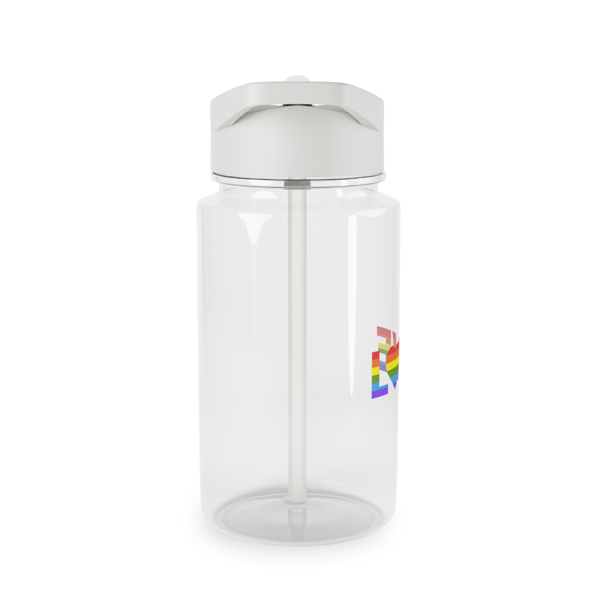Love With Heart Rainbow Heart Shape Lgbtq Flag White Background Pride Month Tritan Water Bottle - Image 4
