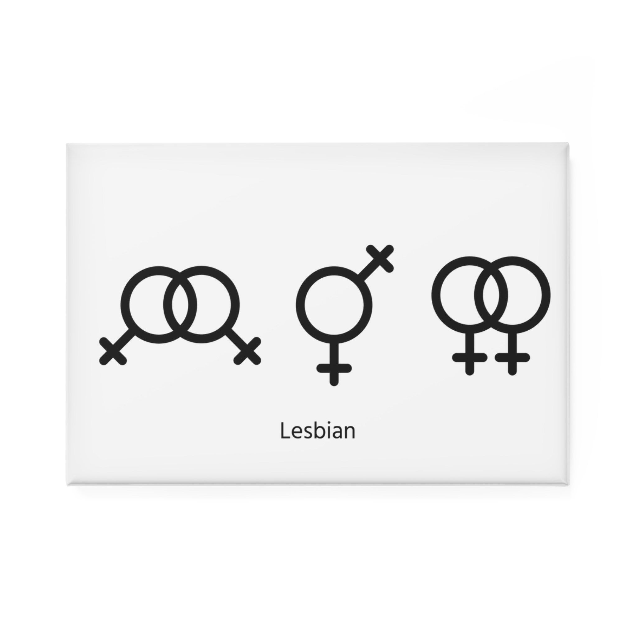 Lesbian Gender Symbols Orientation Signs Vector Illustration Button Magnet Rectangle 1 And 10 Pcs