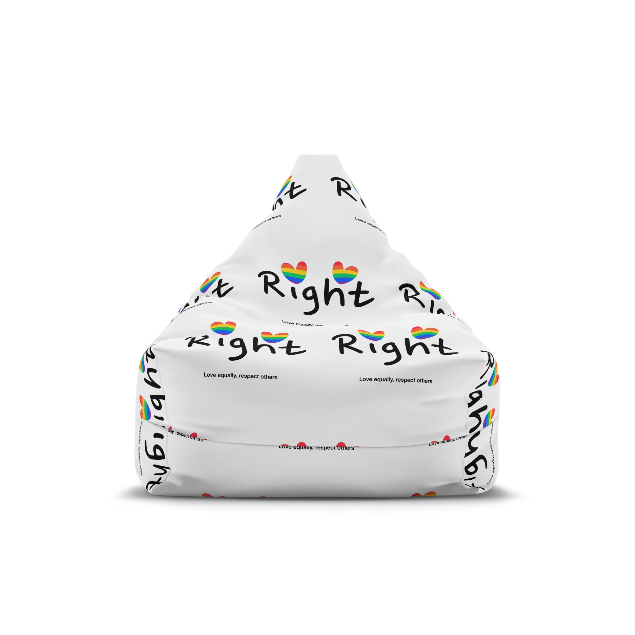 Love Letter Pride Rainbow Lettering Text Writing Pattern Freedom Love Heart Homo Colors Flag Parade(1) Bean Bag Chair Cover