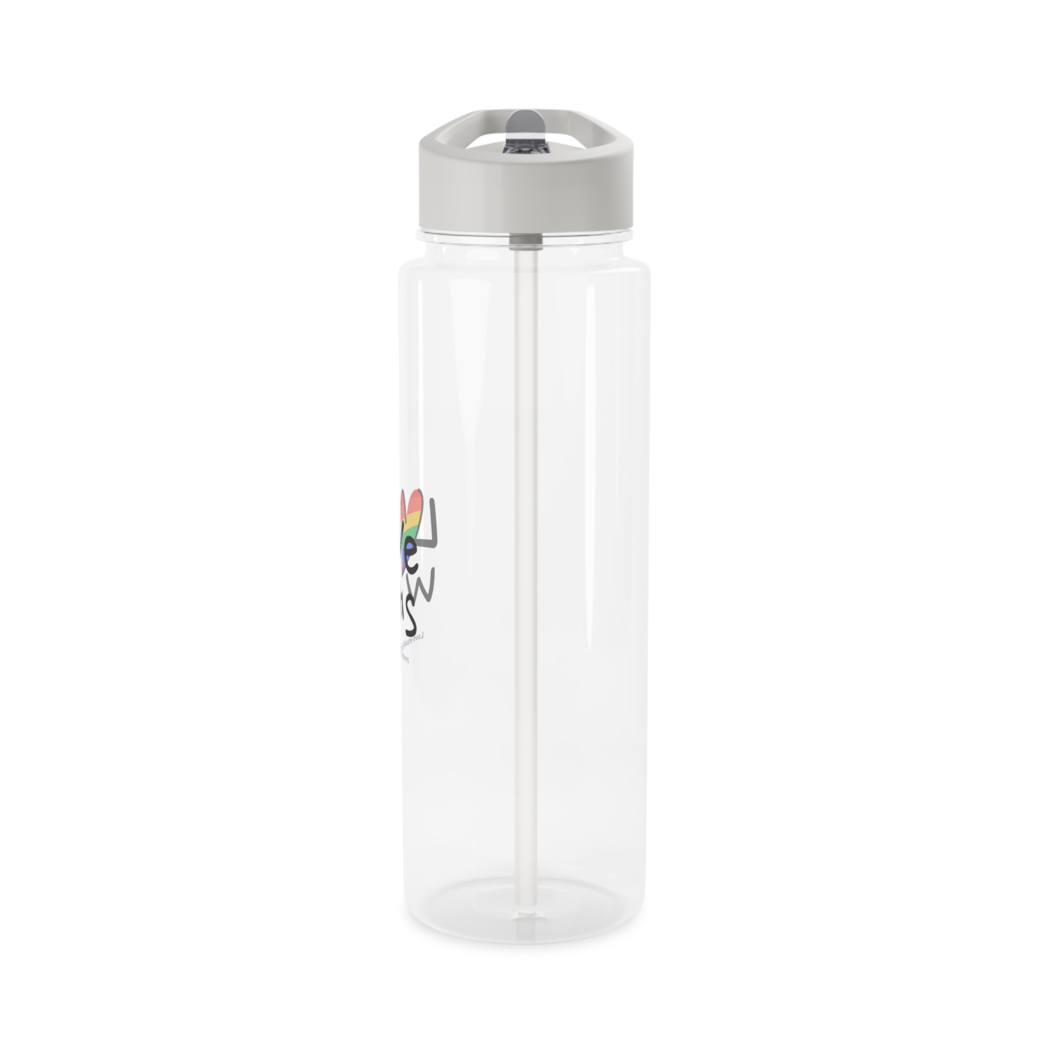 Love Letter Pride Rainbow Lettering Text Writing Pattern Freedom Love Heart Homo Colors Flag Parade(2) (1) Tritan Water Bottle - Image 7