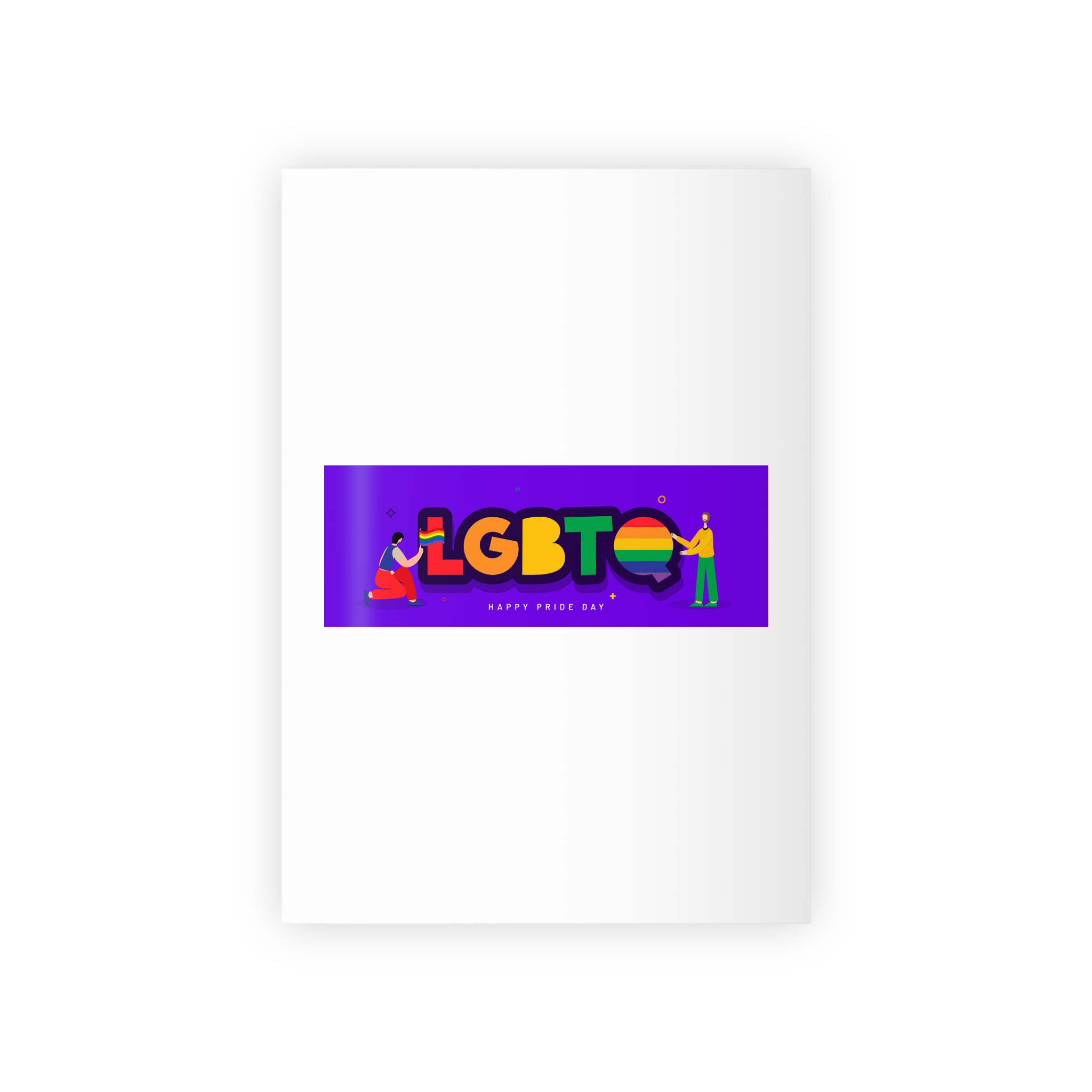 Lgbtq Community Banner Design With Illustration Gay Couple Gift Wrapping Paper Rolls 1pc