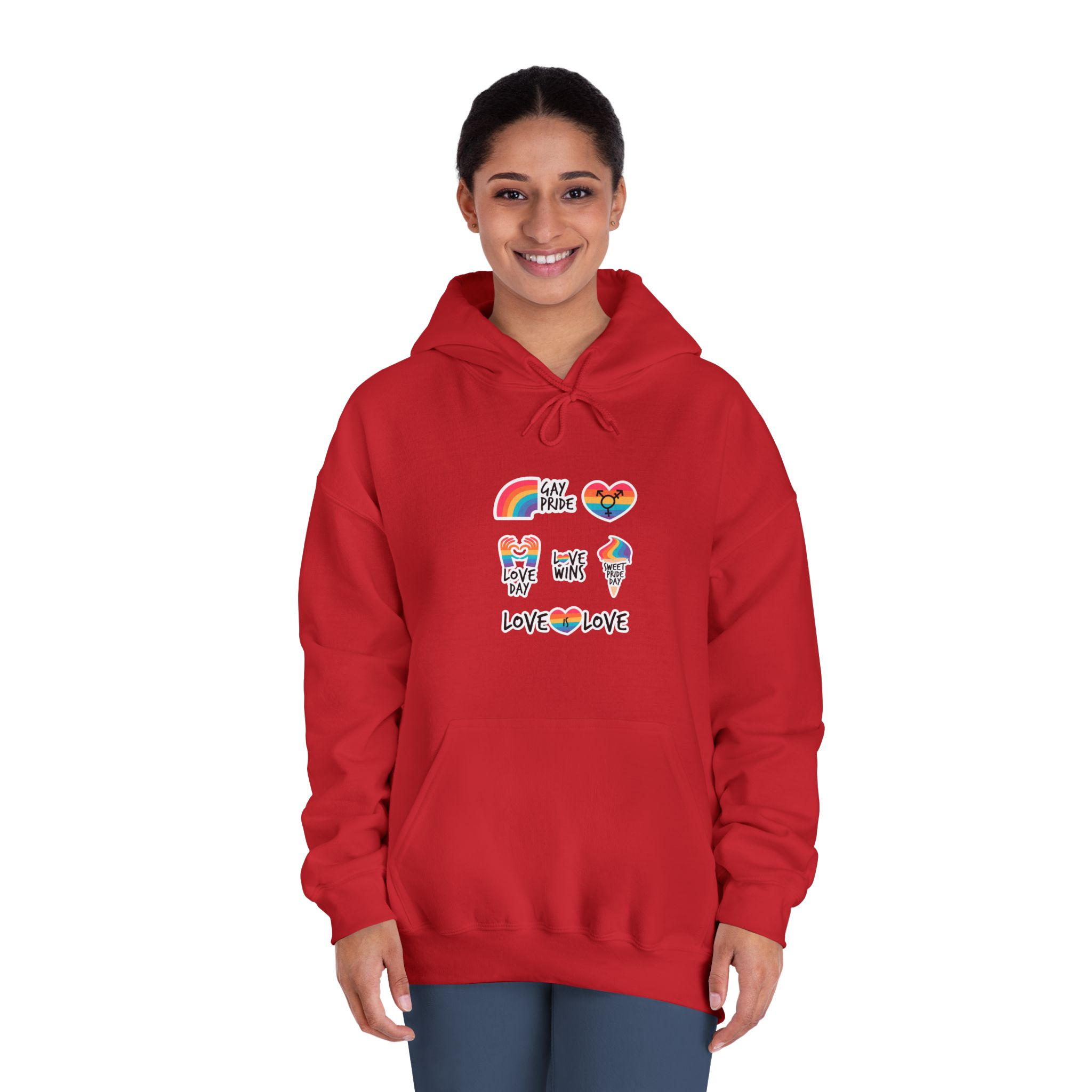 Pride Day Label Pack Theme Unisex Dryblend Hooded Sweatshirt - Image 36