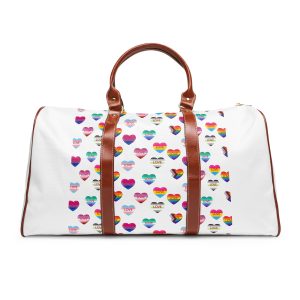 Background With Lgbt Flags Color Hearts Waterproof Travel Bag