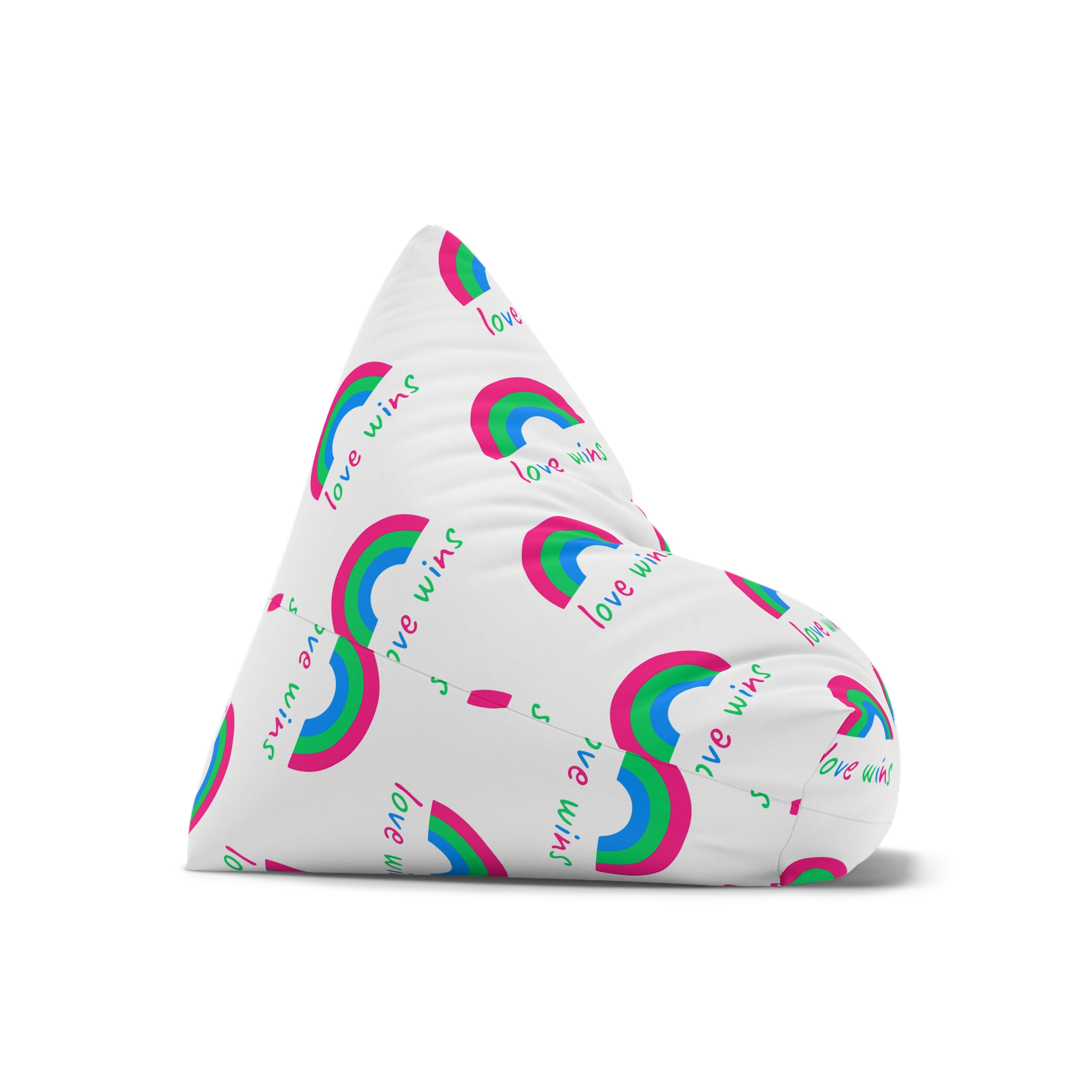 Colorful Rainbow Shape Polysexual Pride Flag Happy Pride Day Lgbtqia Community Pride Month Vector Hand Drawn Doodle Posters Stickers Logo Cards Bean Bag Chair Cover - Image 7