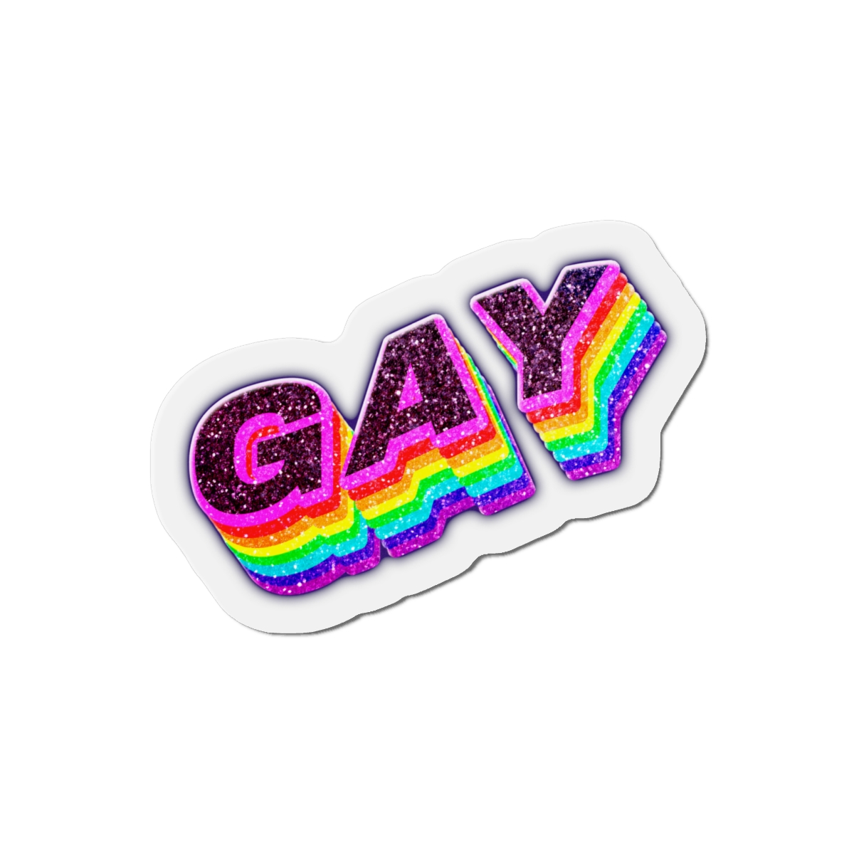 Gay Word Rainbow 3d Png Word Art Die Cut Magnets - Image 7