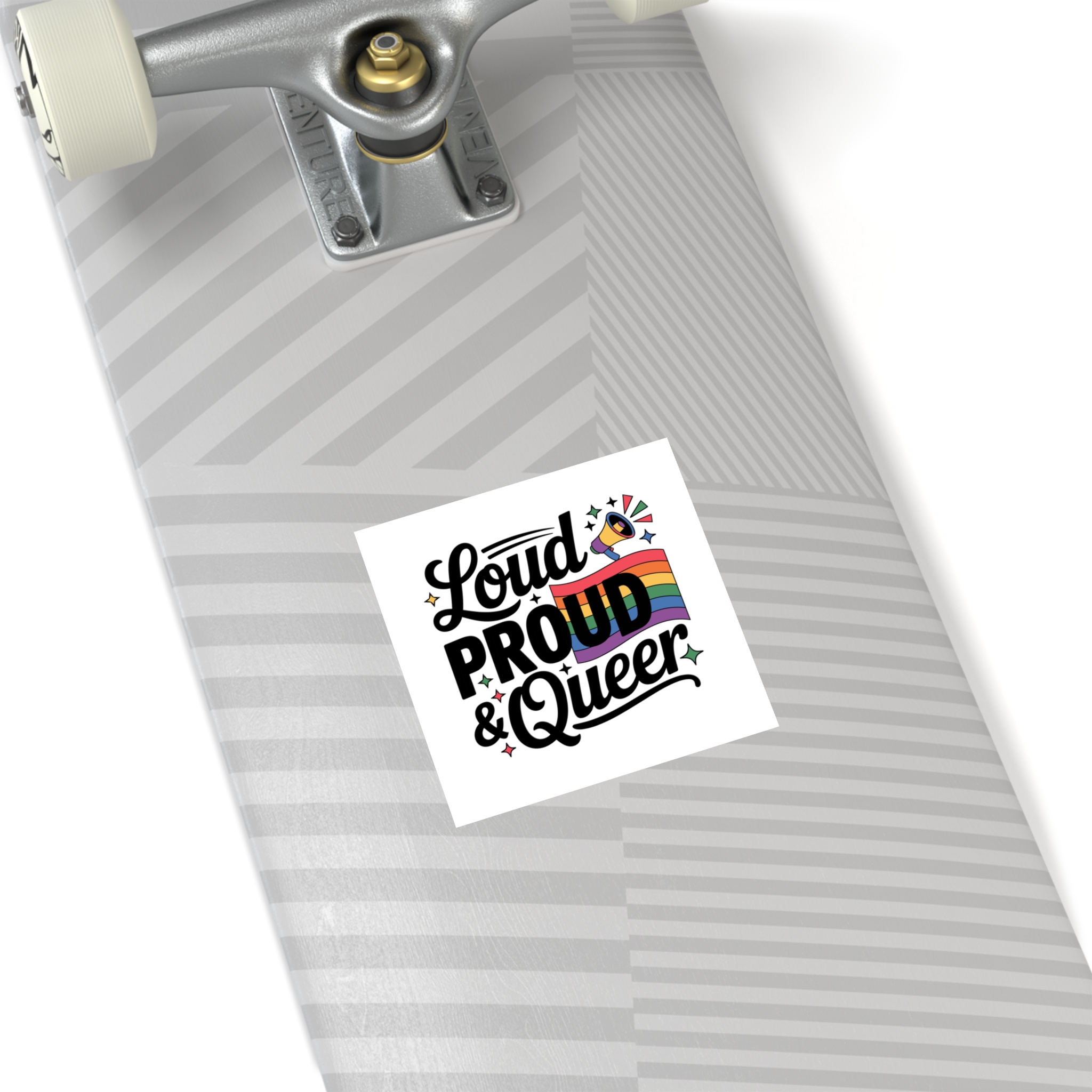 Loud Proud Queer T Shirt Design Isolated White Background2 Laminate Stickers Square - Image 28