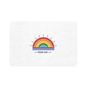 Pride Day Rainbow Flag Icon Vector Illustration Celebrating Lgbtq Community Diversity With Colorful Stripes Radiant Design Pet Food Mat 12x18