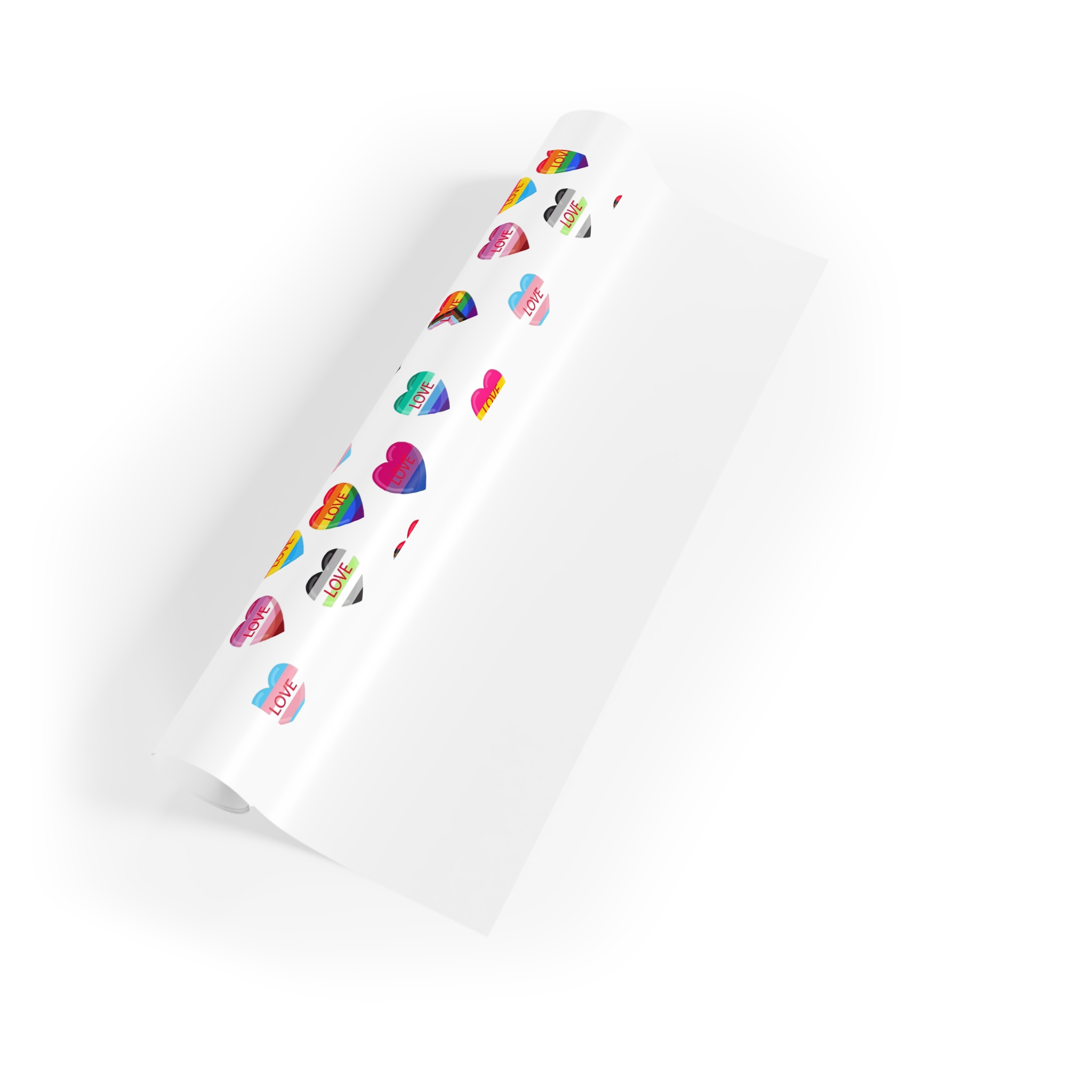 Background With Lgbt Flags Color Hearts Gift Wrapping Paper Rolls 1pc - Image 3