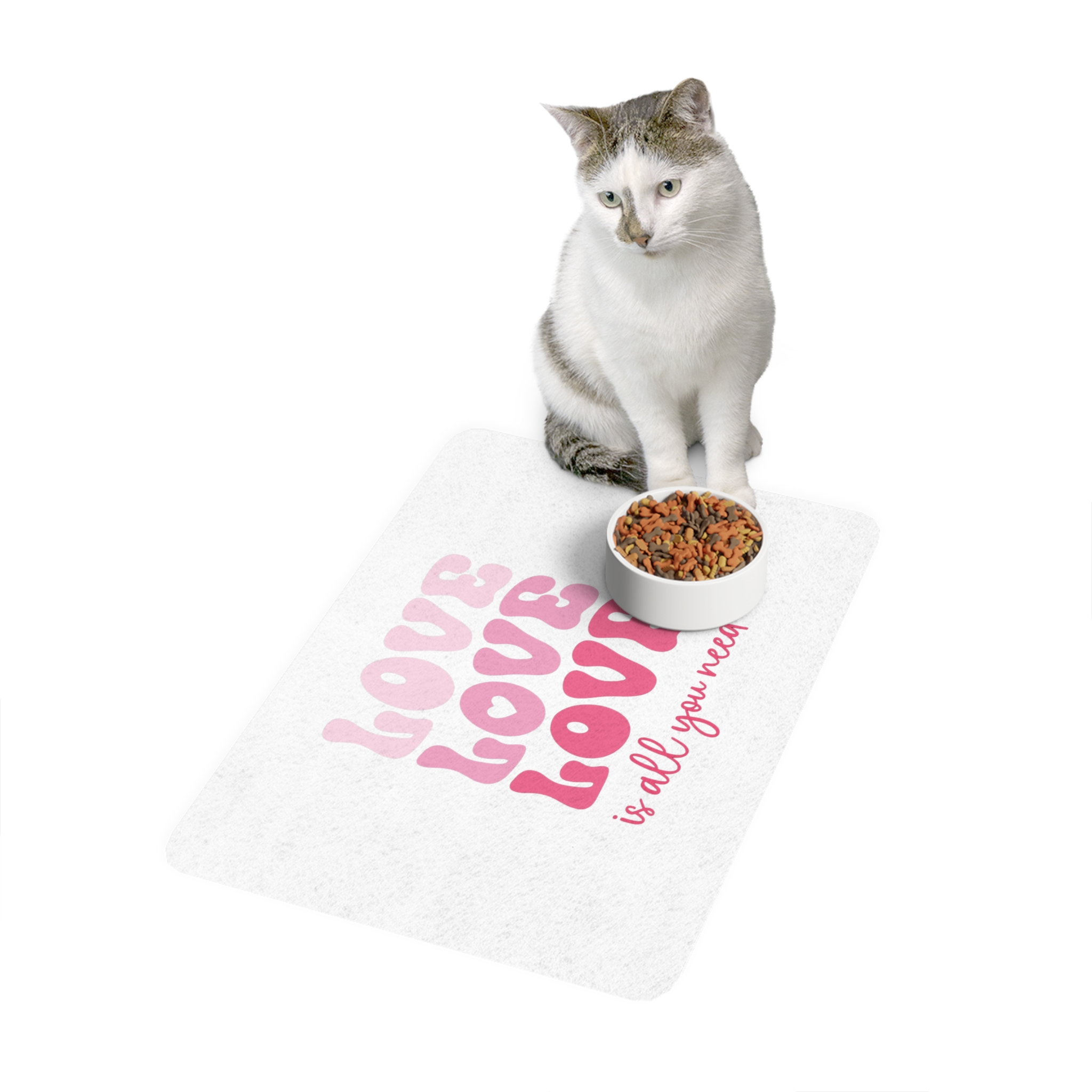 Valentine S Day Retro Typography T Shirt Pet Food Mat 12x18 - Image 3