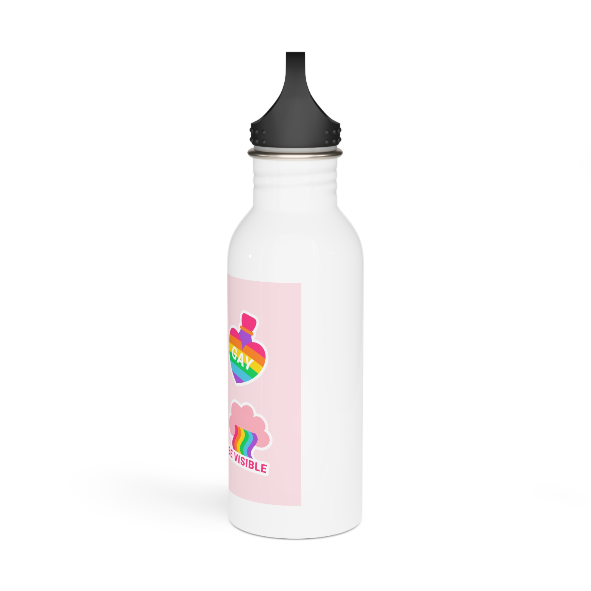 Flat Labels Collection Pride Month Celebration Stainless Steel Water Bottle - Image 4
