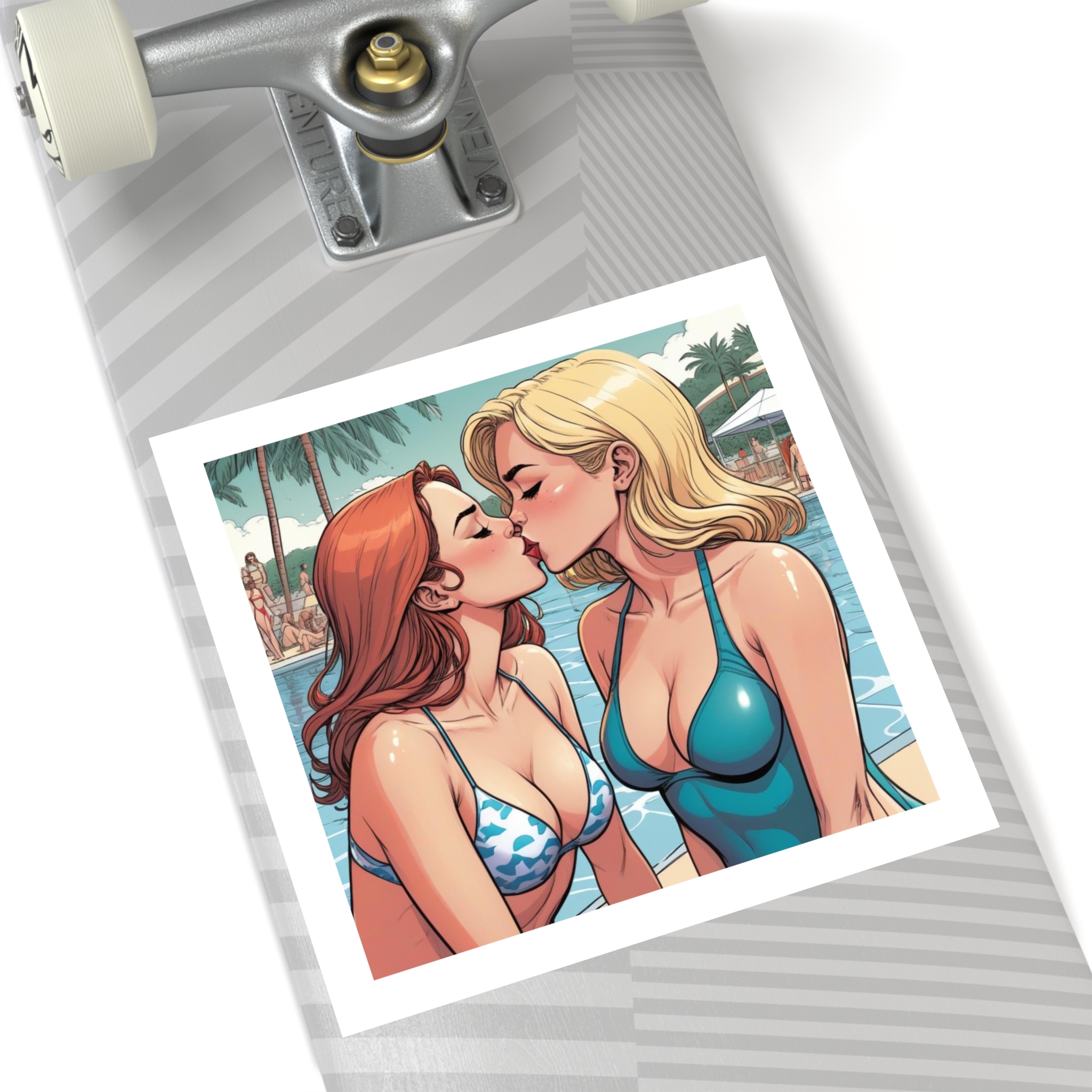 Lesbian Pride Design 4C84D6 Laminate Stickers Square - Image 52