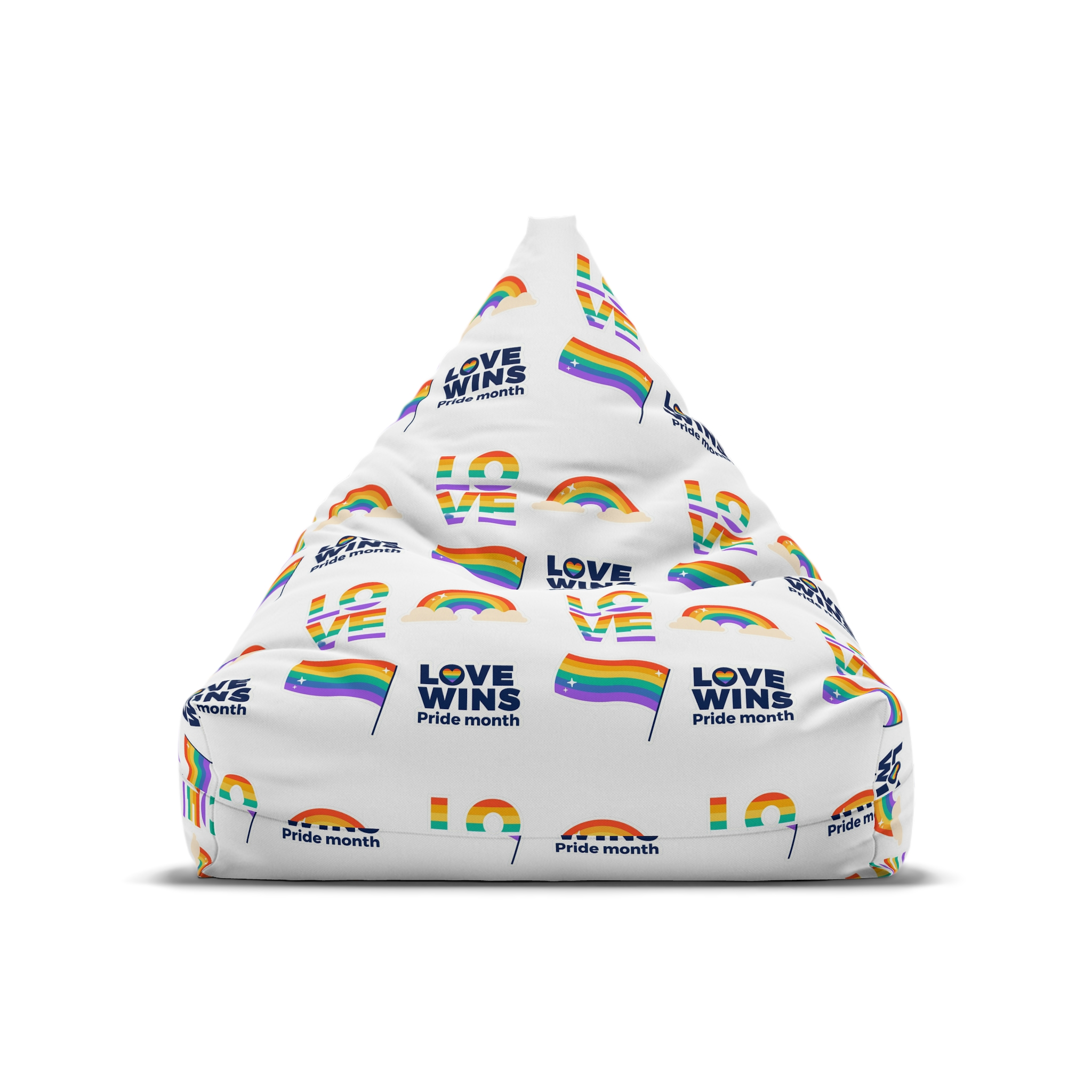 Flat Pride Month Labels Collection Bean Bag Chair Cover - Image 5
