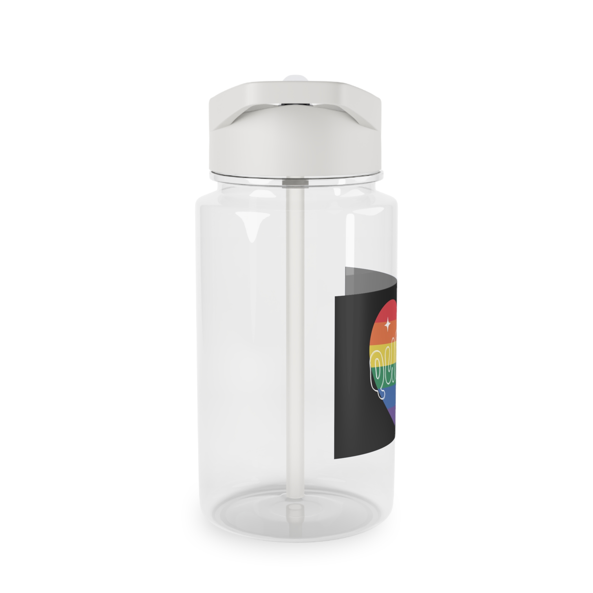 Queer Pride Heart Tritan Water Bottle - Image 4