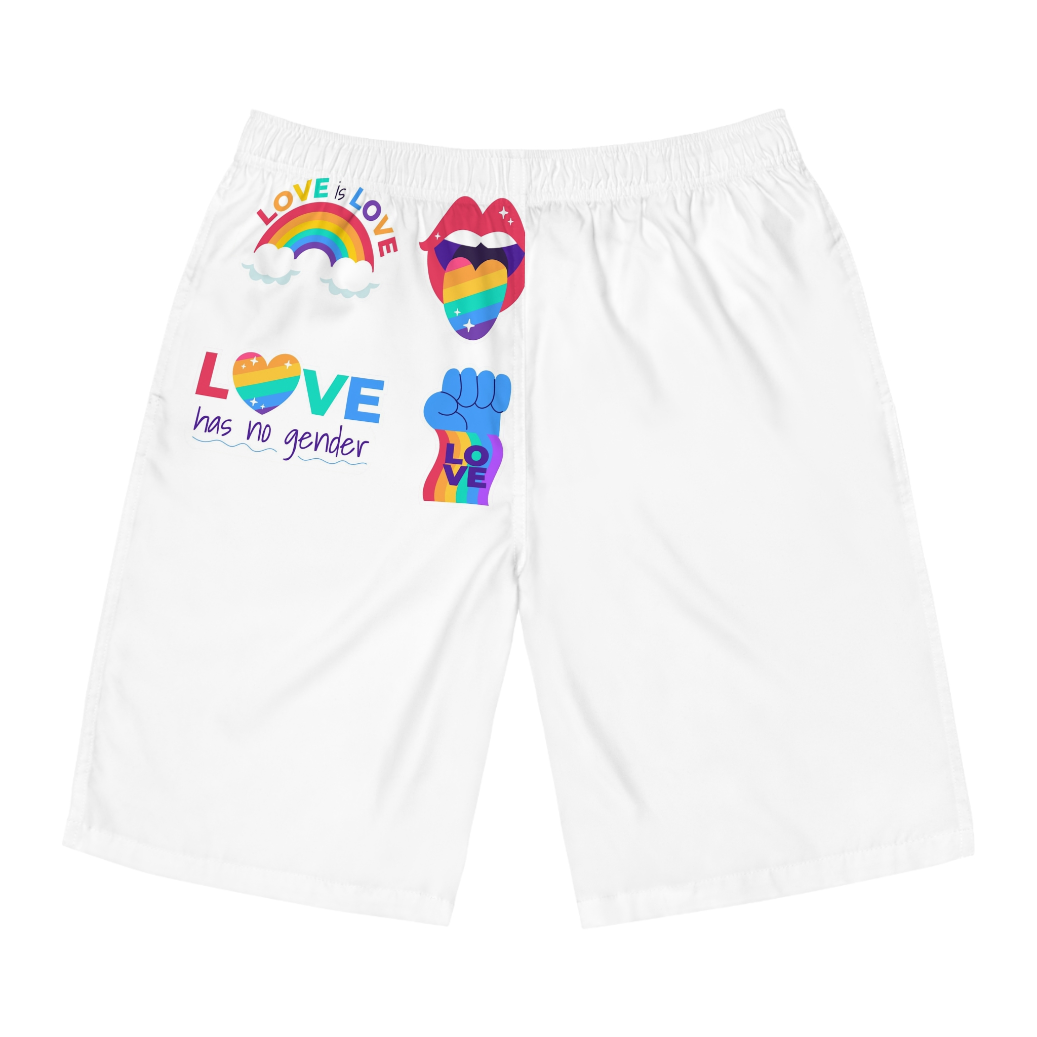 Flat Labels Collection Pride Month Celebration(2) Mens Board Shorts Aop