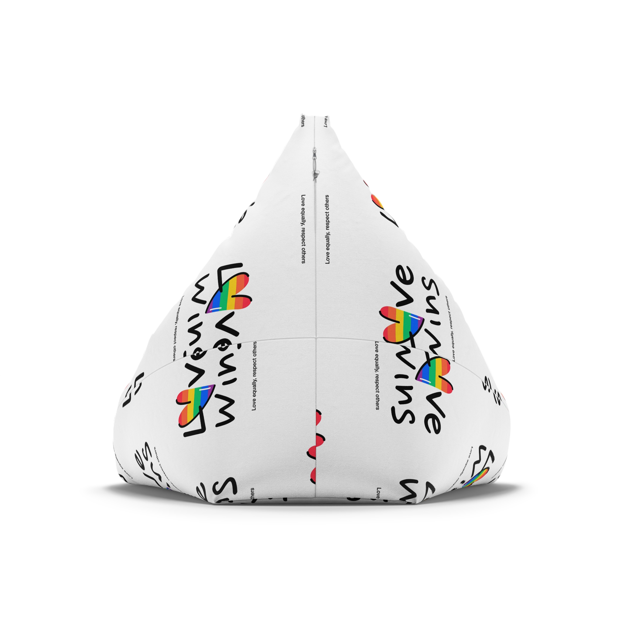 Love Letter Pride Rainbow Lettering Text Writing Pattern Freedom Love Heart Homo Colors Flag Parade(2) (1) Bean Bag Chair Cover - Image 6