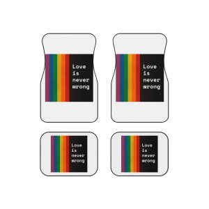 Rainbow With Love Is Never Wrong Concept Pride Month Car Mats Set Of 4