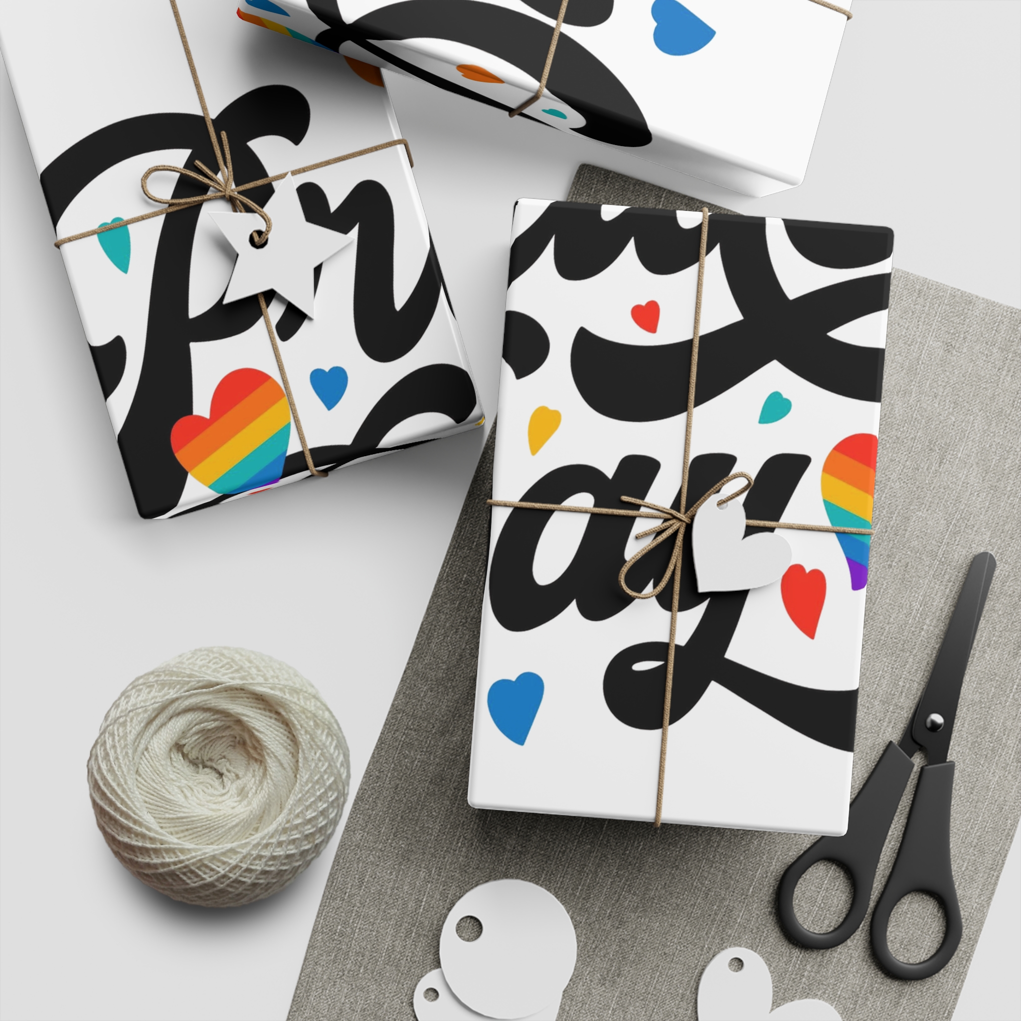 Hand Drawn Pride Day Lettering Gift Wrapping Paper Sheets 1pc - Image 2