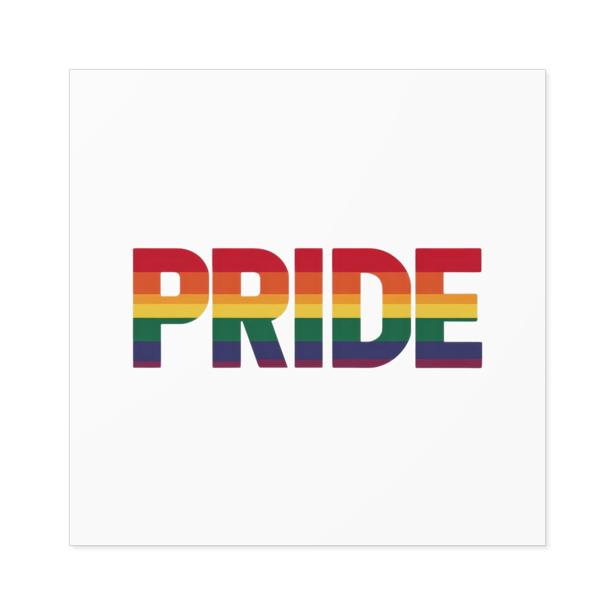 Rainbow Colored Text That Says Rainbow Middle Laminate Stickers Square - Image 17