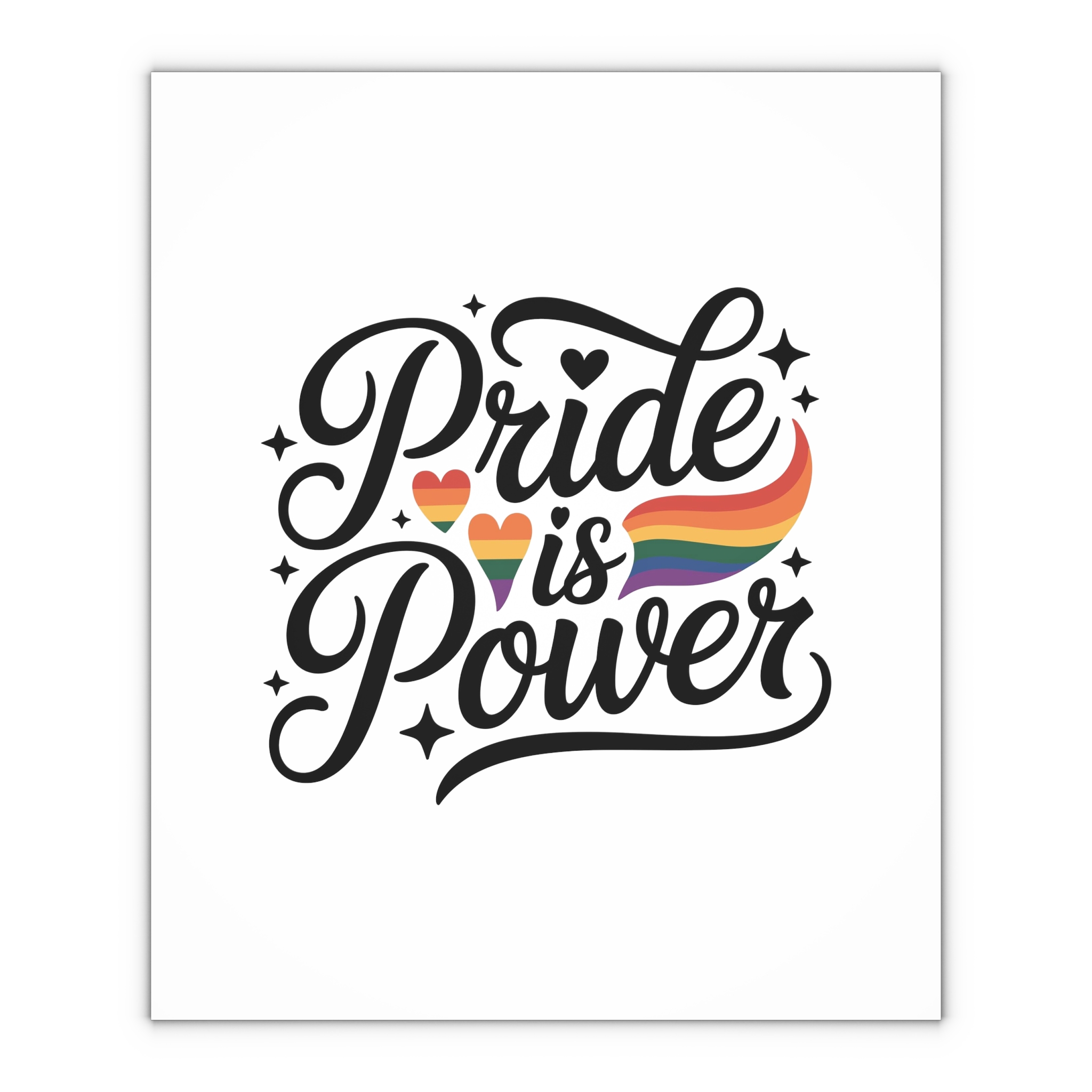 Pride Is Power T Shirt Design Isolated White Background 2 Gift Wrapping Paper Sheets 1pc - Image 4