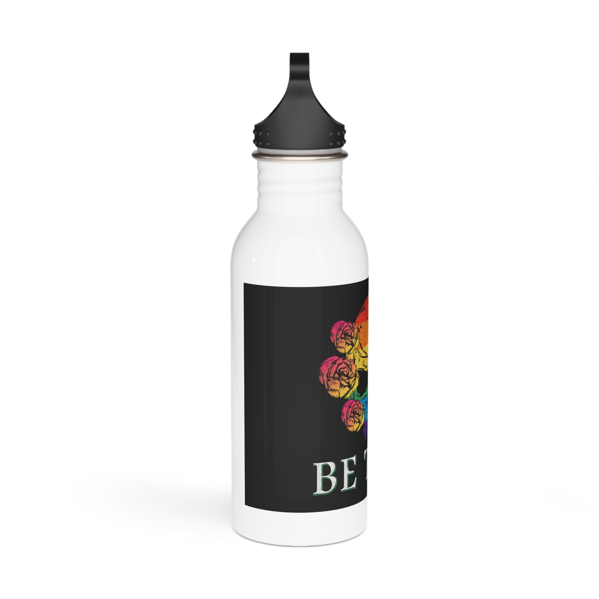 Skull Pride Rainbow Vintage Vector Premium T Shirt(1) Stainless Steel Water Bottle - Image 2