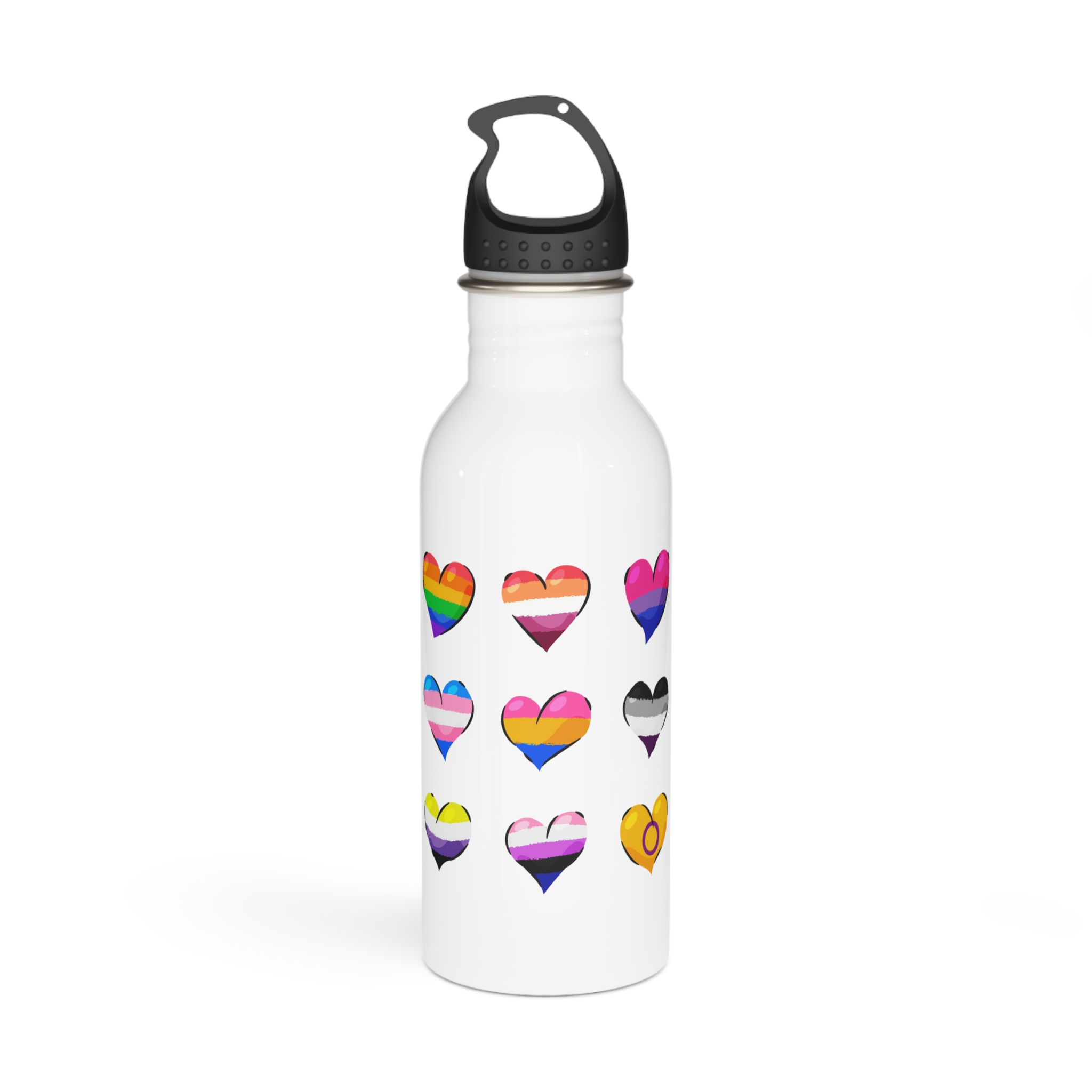 Flat Lgbt Pride Month Flags Collection Stainless Steel Water Bottle