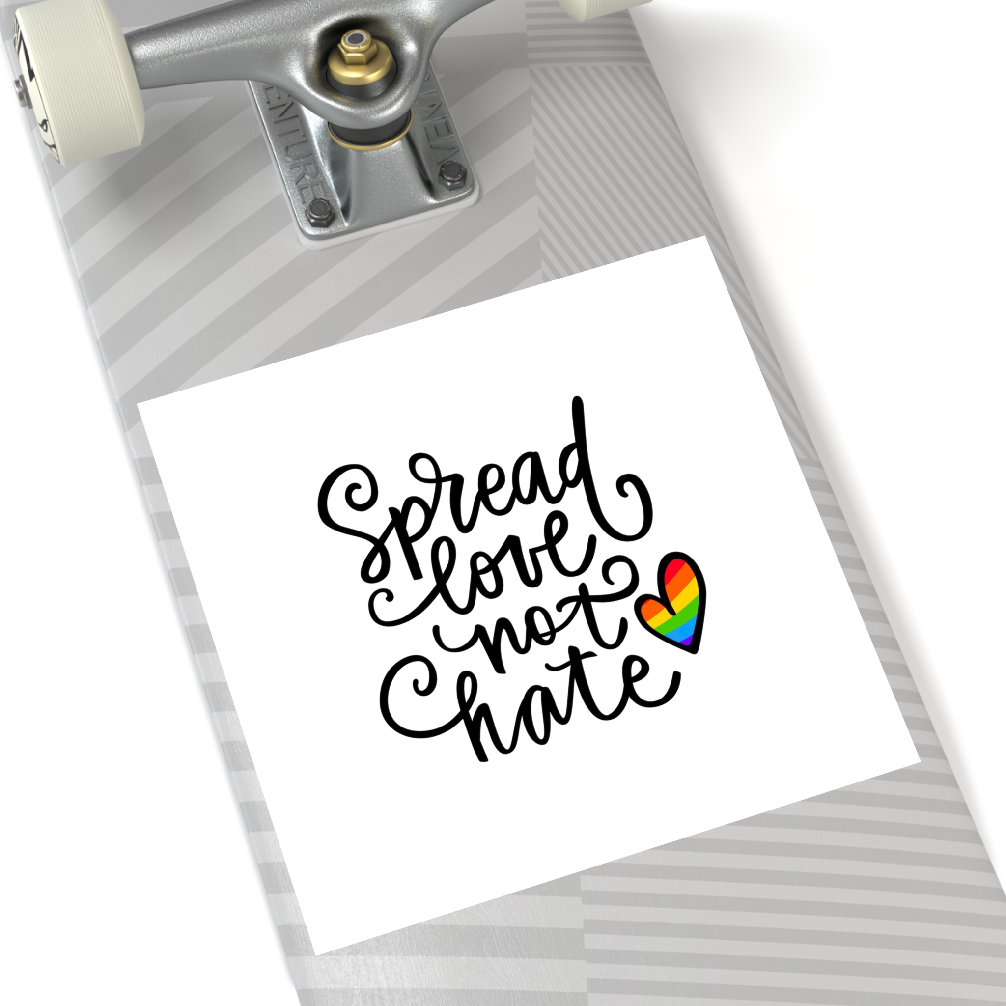 Lgbt Pride Gay Quote Rainbow Flag Heart Lgbtq Vector Quote Isolated White Background Lesbian Bisexual Transgender Concept Spread Love Hate Laminate Stickers Square - Image 52