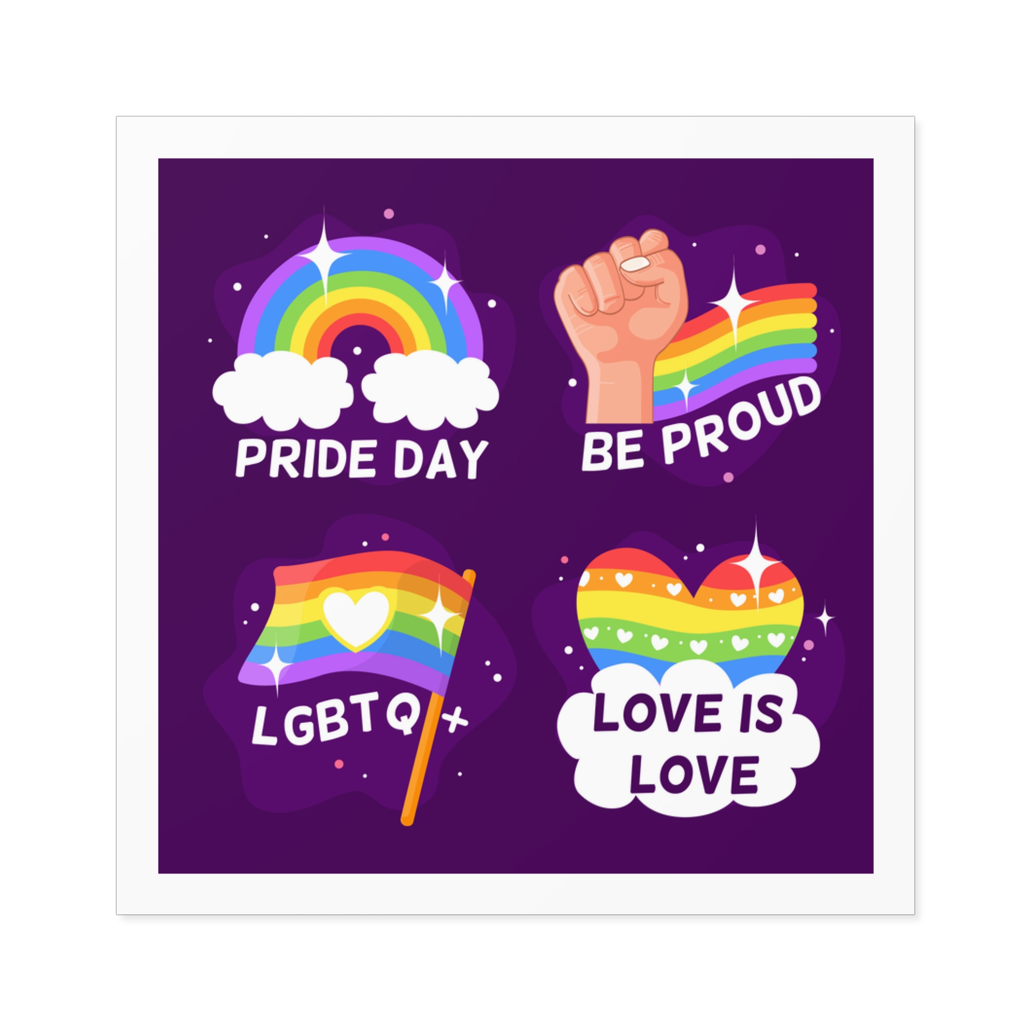 Pride Day Badges Collection Laminate Stickers Square - Image 17