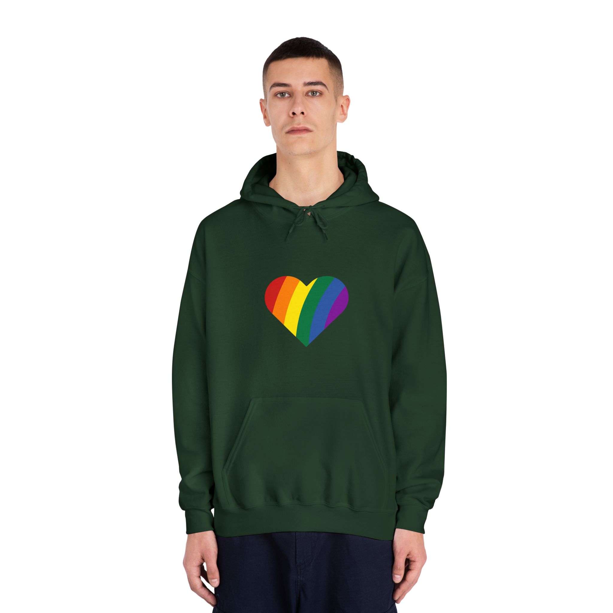 Minimalist Pride Heart Filled With Rainbow Colors Unisex Dryblend Hooded Sweatshirt - Image 23
