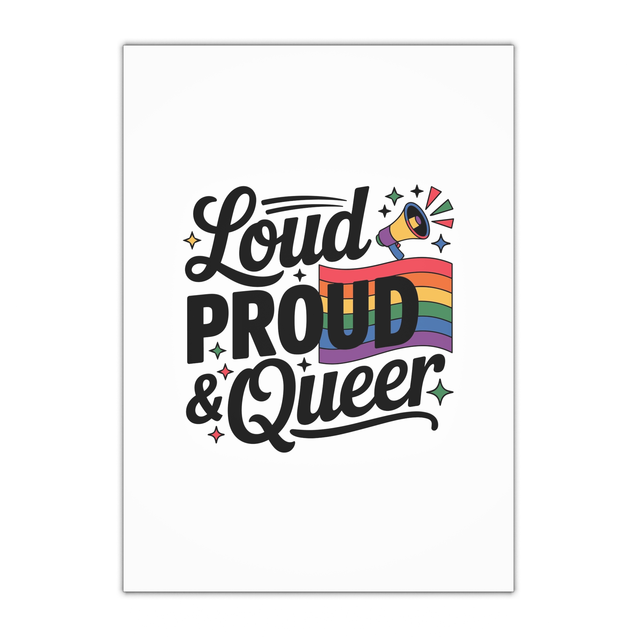Loud Proud Queer T Shirt Design Isolated White Background2 Gift Wrapping Paper Sheets 1pc
