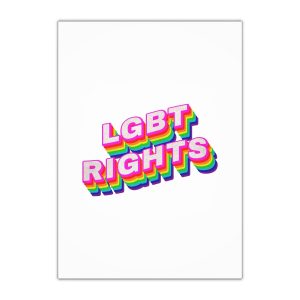 Rainbow Word Lgbt Rights Typography Design Element Gift Wrapping Paper Sheets 1pc