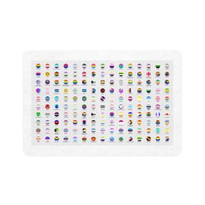 Circular Lgbtq Pride Flags Collection Chart Representing Diverse Gender Sexual Identities Pet Food Mat 12x18
