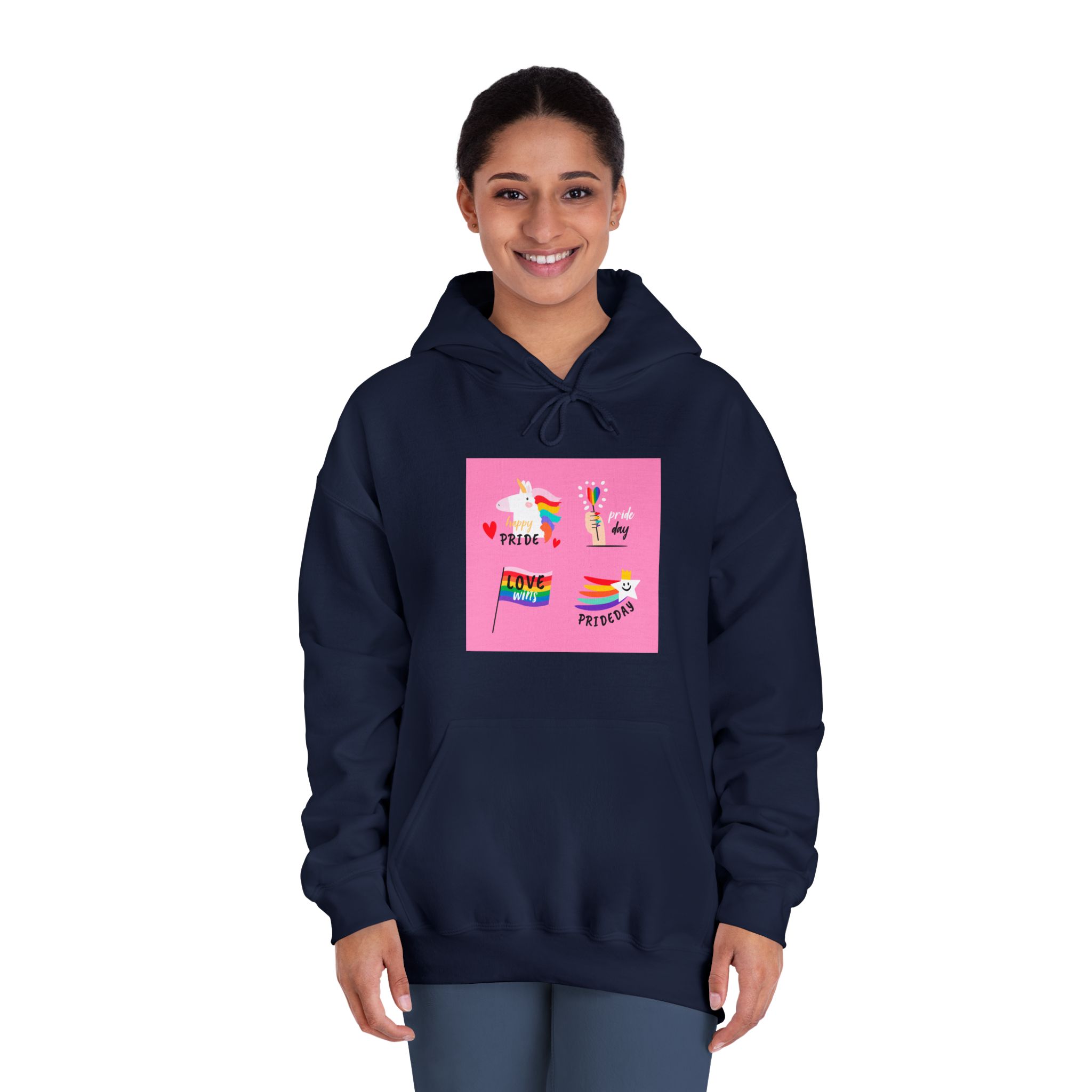 Pride Day Label Collection Theme Unisex Dryblend Hooded Sweatshirt - Image 32