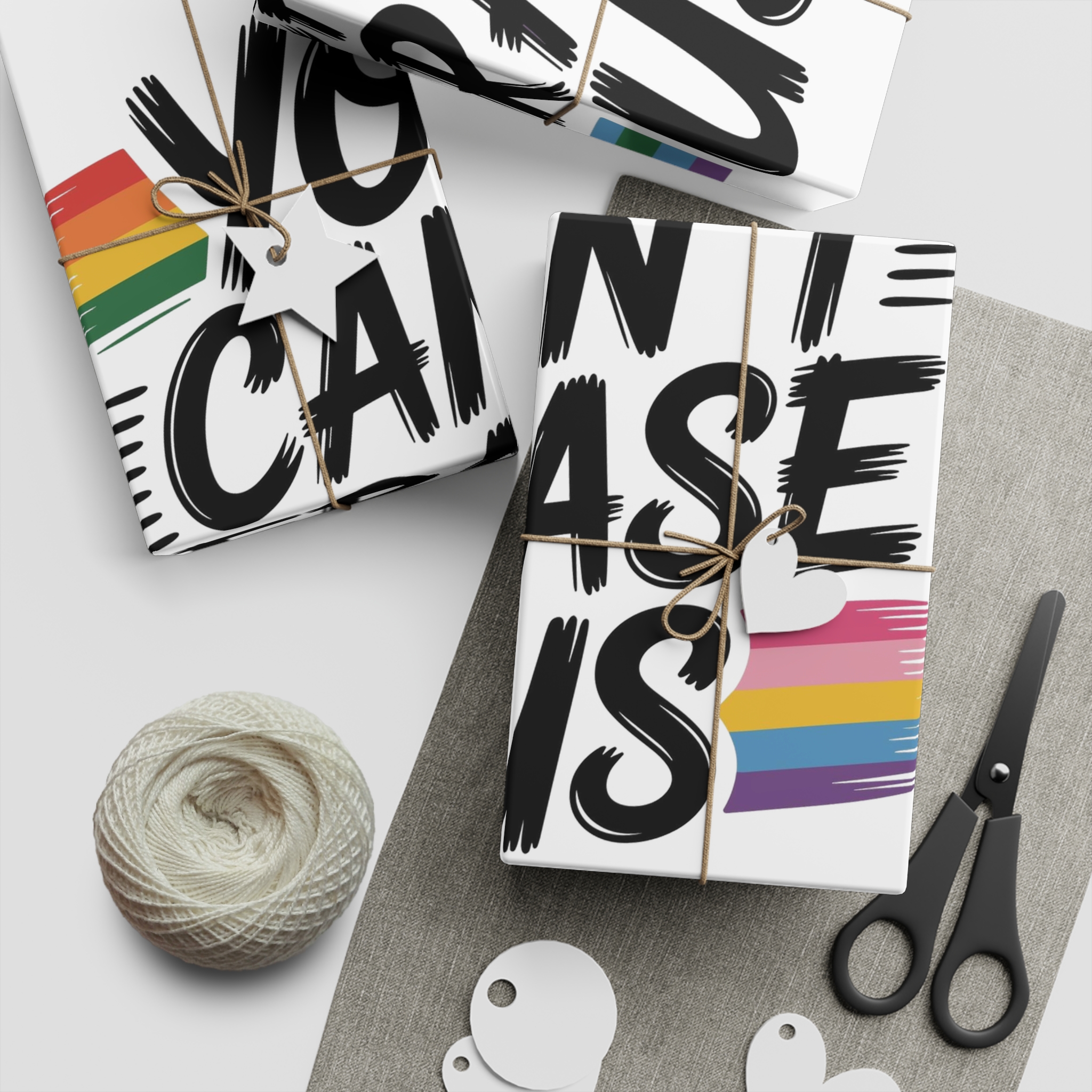 You Cant Erase Us T Shirt Design Isolated White Background 2 Gift Wrapping Paper Sheets 1pc - Image 2