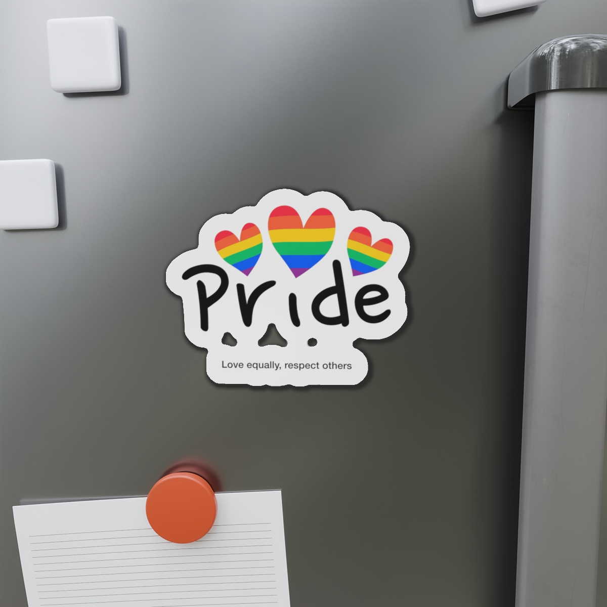 Love Letter Pride Rainbow Lettering Text Writing Pattern Freedom Love Heart Homo Colors Flag Parade(2) Die Cut Magnets - Image 14