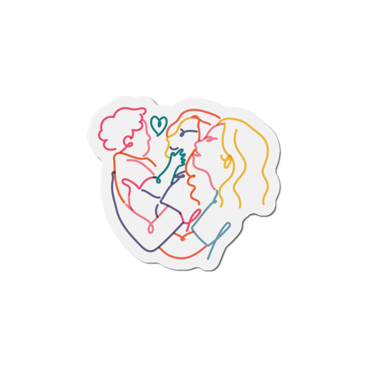Lesbian Family Clipart Lgbtq Line Portrait Illustration Vector Die Cut Magnets - Image 10