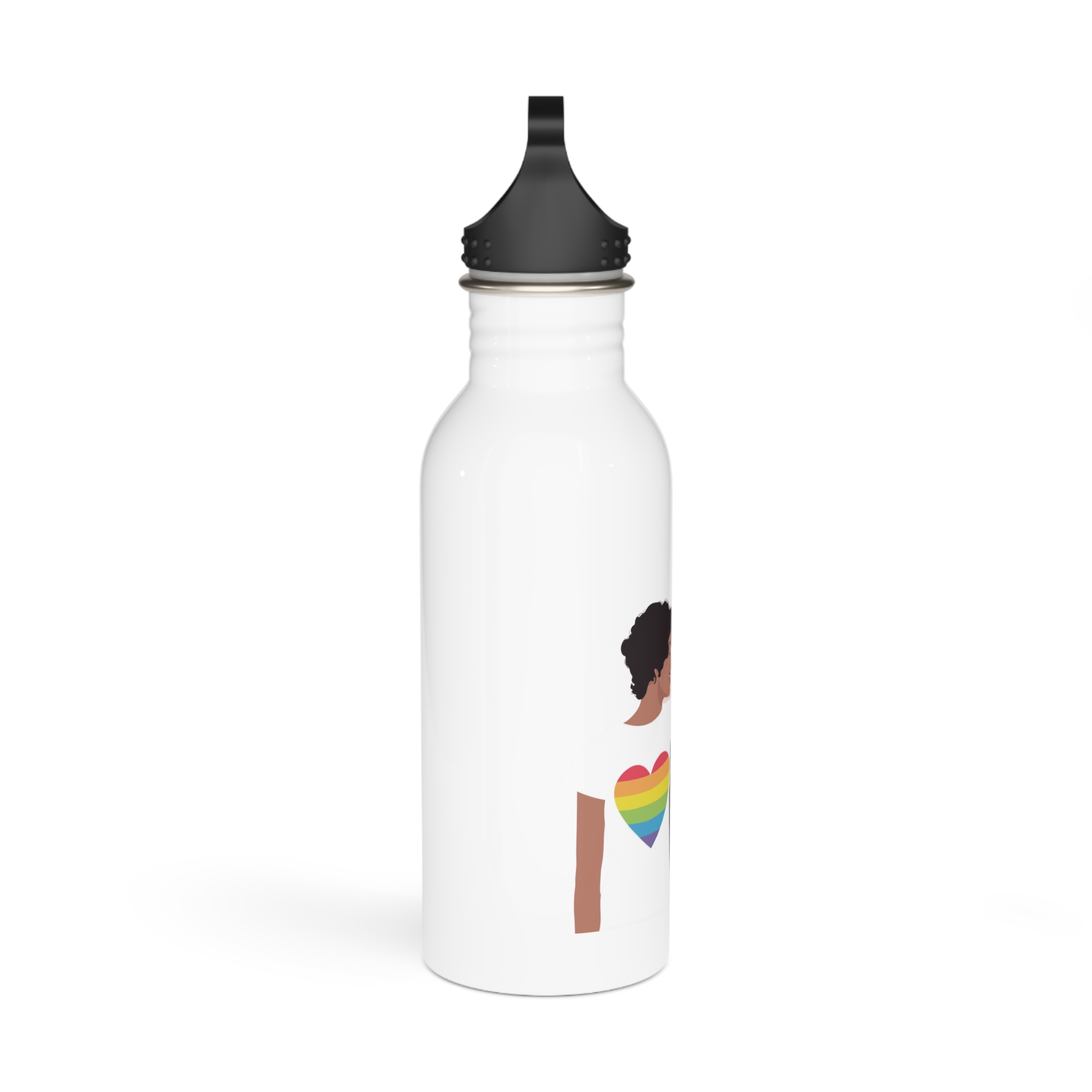 Embracing Lgbt Couple Couple Girls Love Smiling Each Other Stainless Steel Water Bottle - Image 2