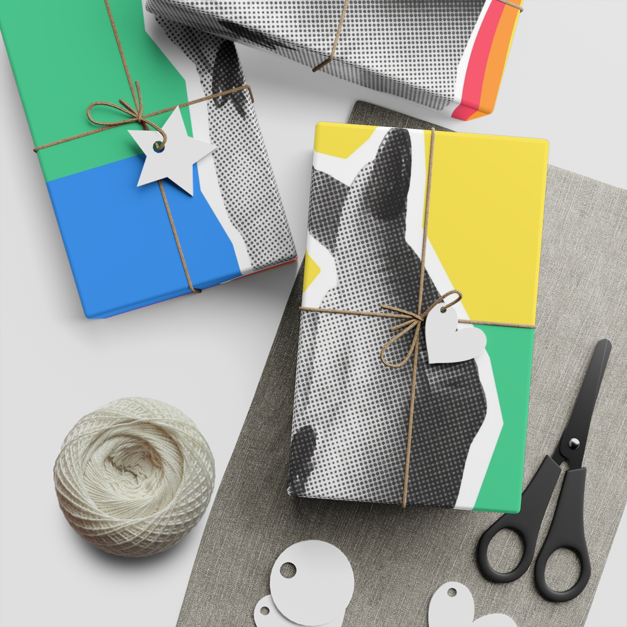 Lgbtq Trendy Retro Collage Halftone Hands Gift Wrapping Paper Sheets 1pc - Image 5
