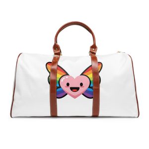 Happy Rainbow Heart Butterfly Waterproof Travel Bag