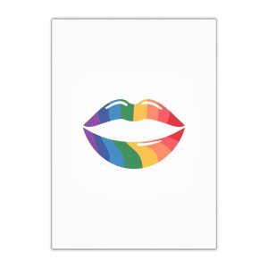 Rainbow Lips Illustration Gift Wrapping Paper Sheets 1pc