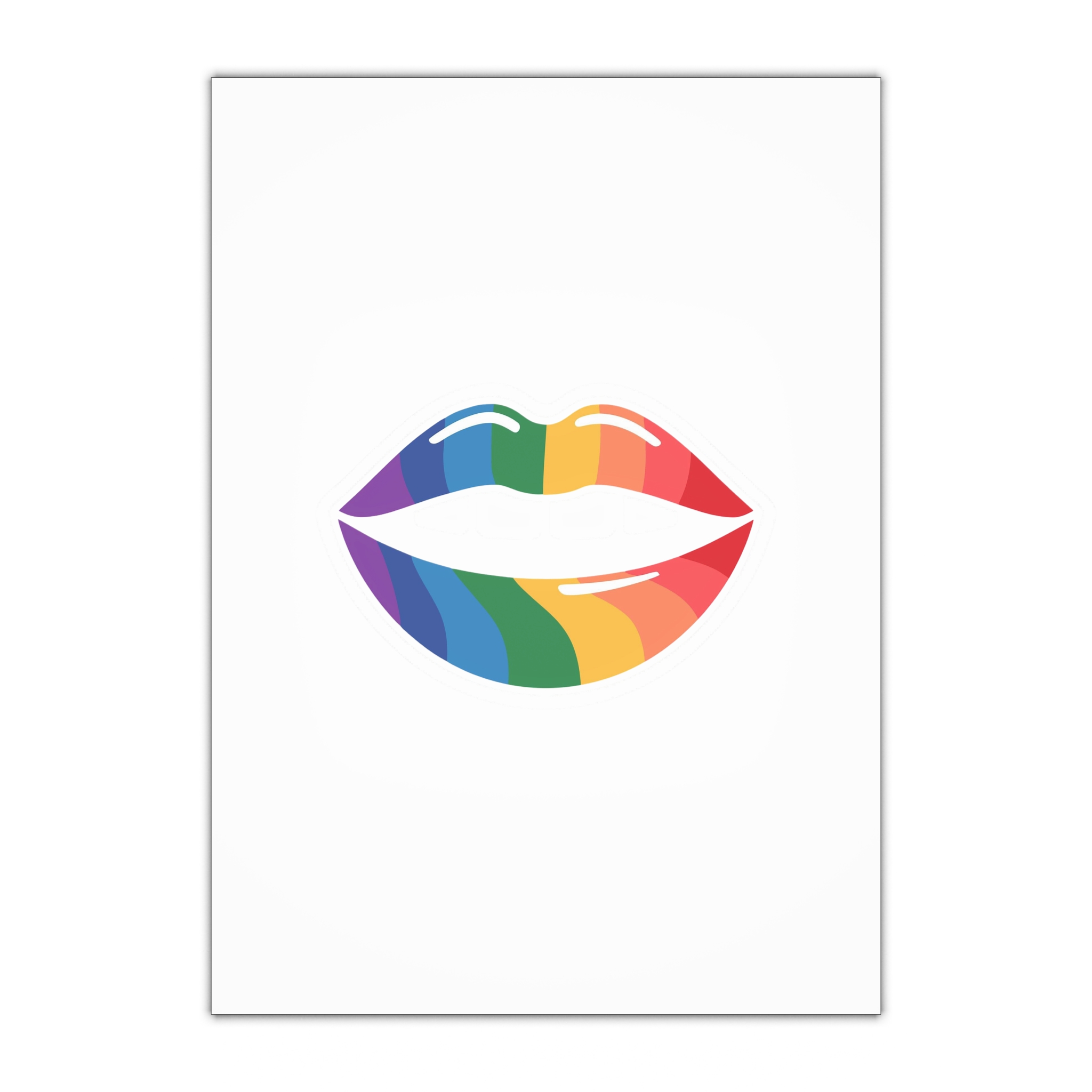 Rainbow Lips Illustration Gift Wrapping Paper Sheets 1pc