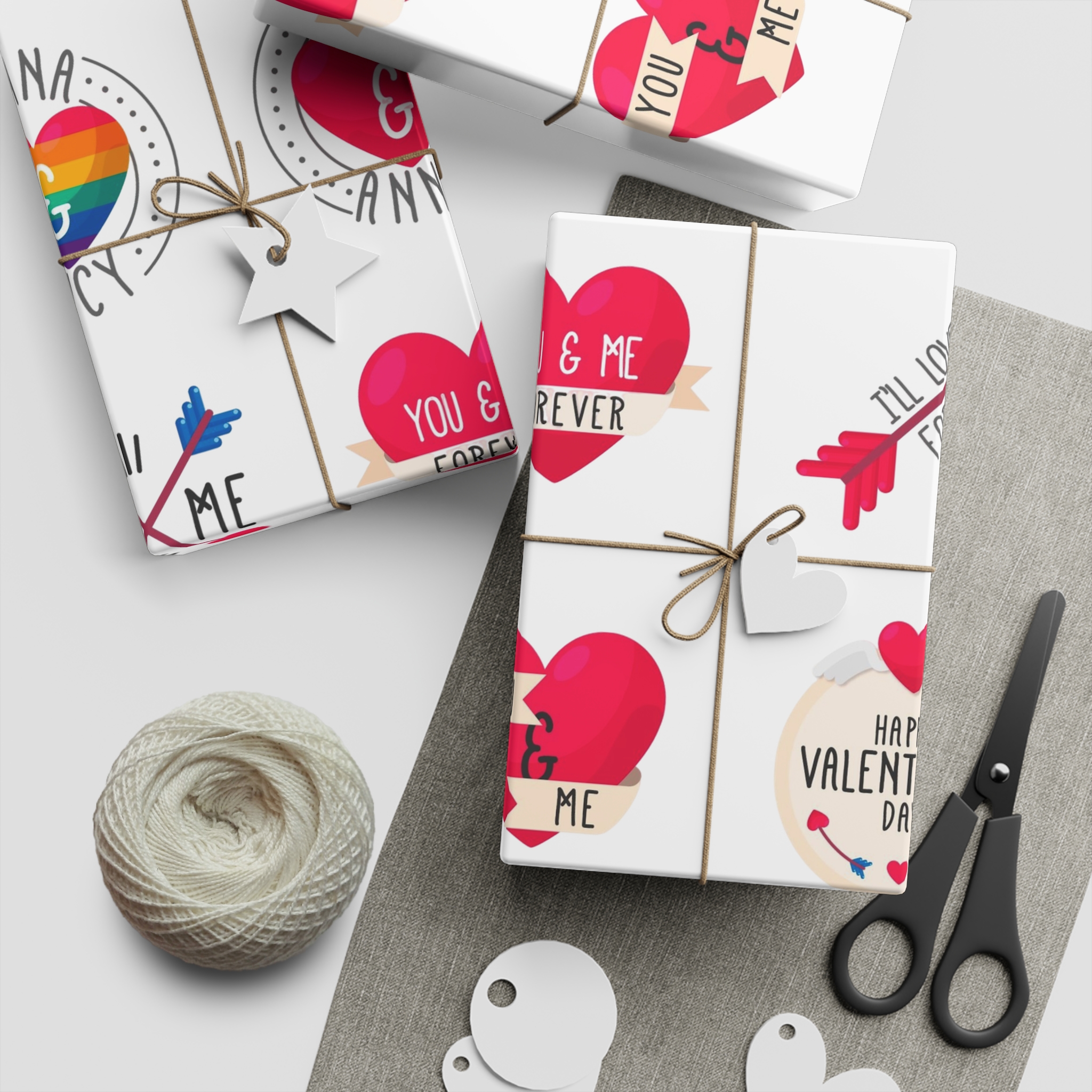 Lgbt Valentine S Day Label Collection Gift Wrapping Paper Sheets 1pc - Image 2