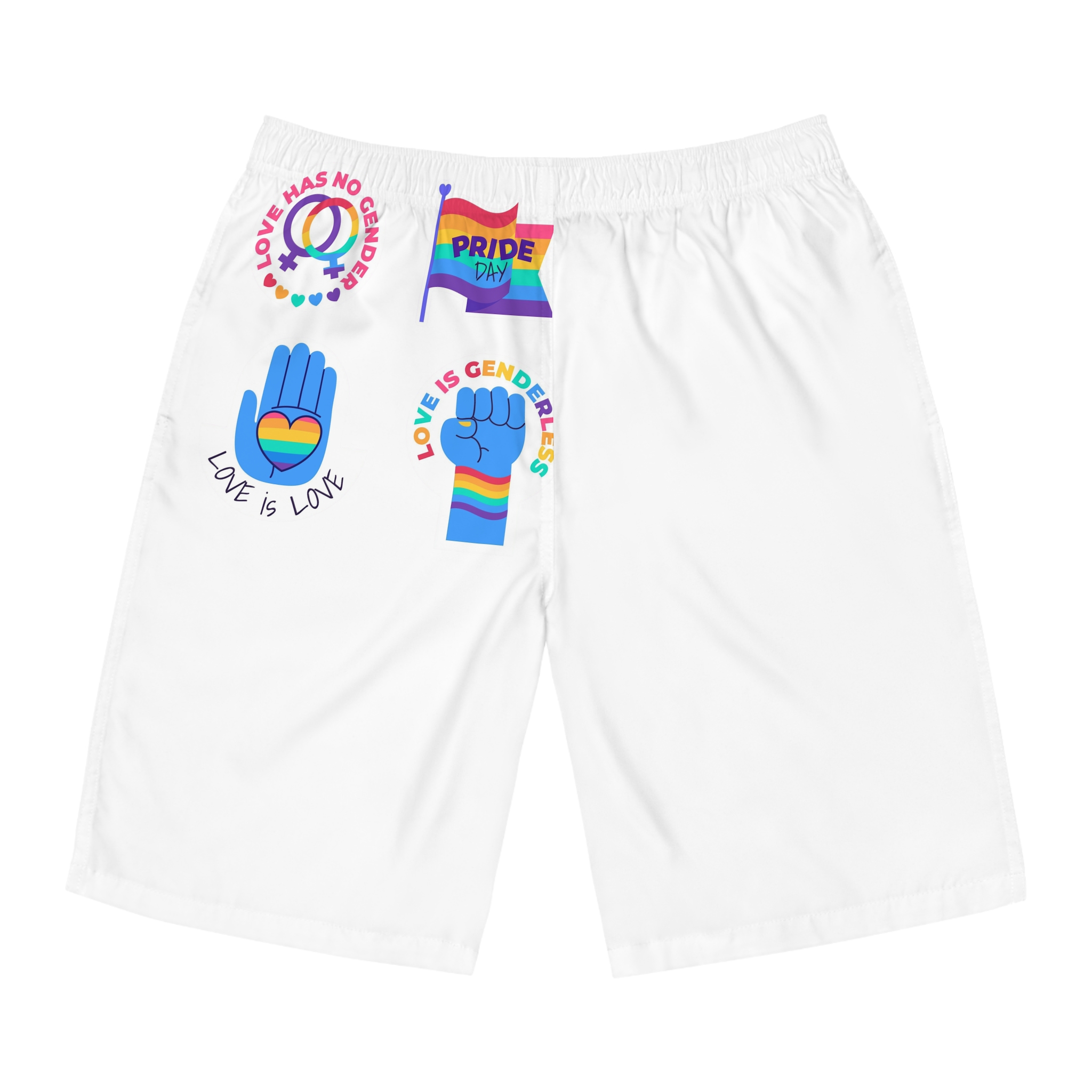 Flat Labels Collection Pride Month Celebration(1) Mens Board Shorts Aop