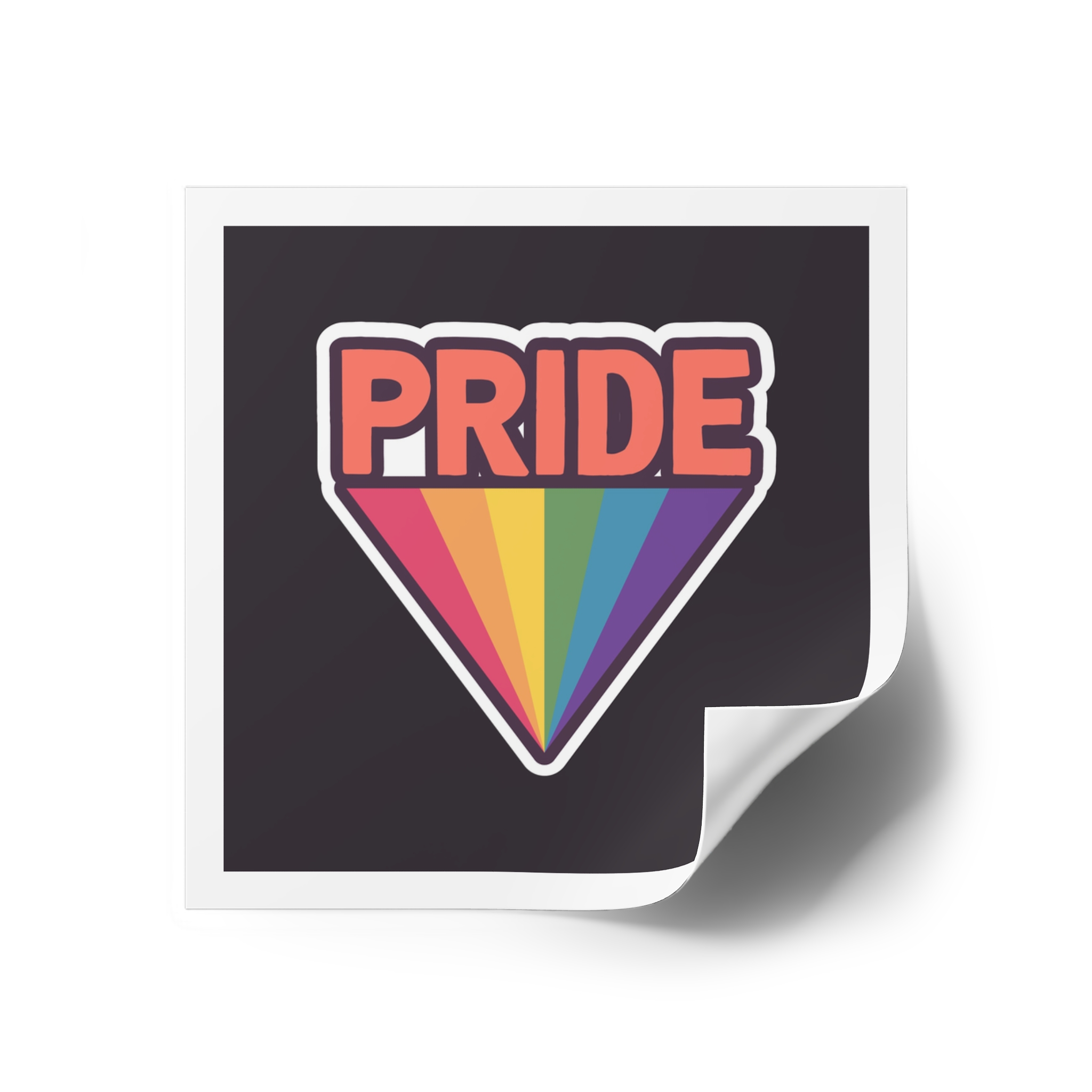 Pride With Rainbow Laminate Stickers Square - Image 18