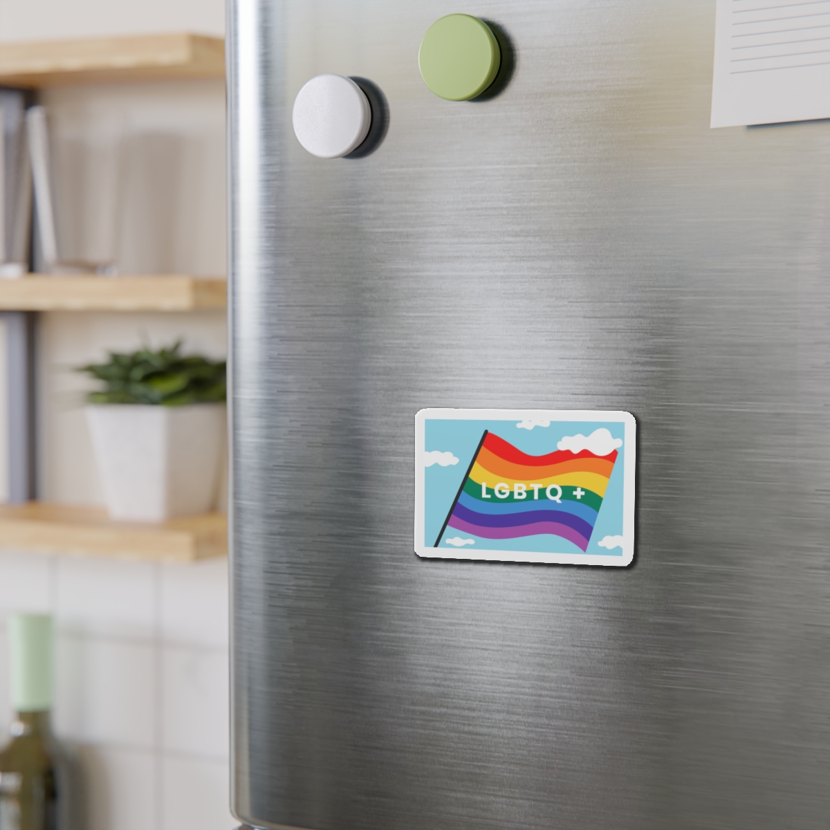 Rainbow Flag Banner Template Lgbtq Rights Die Cut Magnets - Image 6