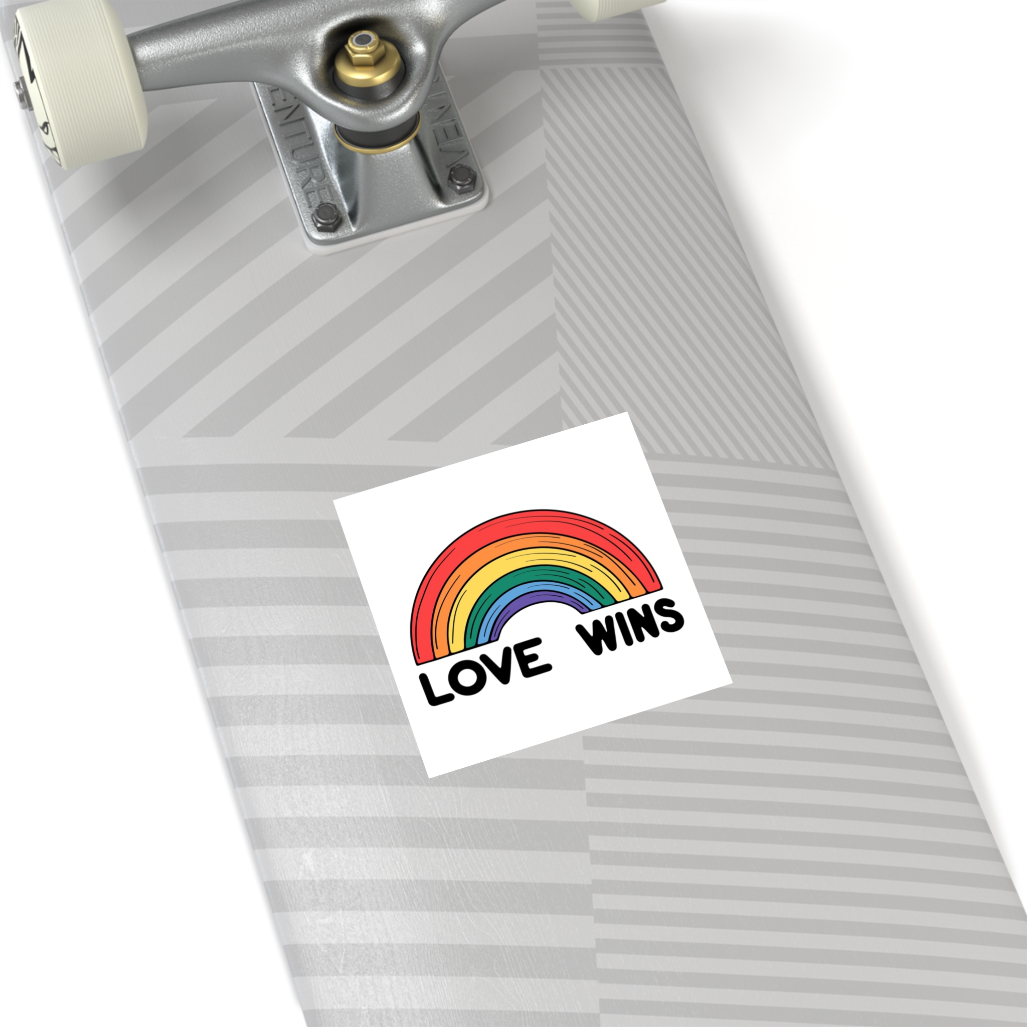 Love Wins Rainbow Pride Illustration Laminate Stickers Square - Image 28