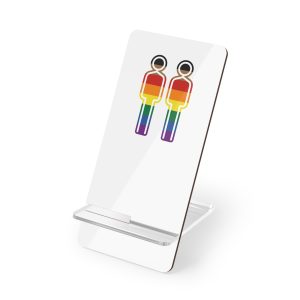 Gay Couple Pride Flag Icon Symbol Vector Illustration Mobile Display Stand For Smartphones